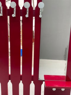 Vintage Wall-Mounted Coat Rack with Mirror and Drawer, 1960s, Czechoslovakia