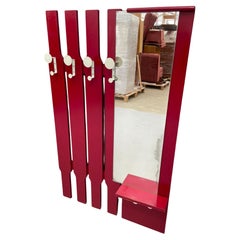 Vintage Wall-Mounted Coat Rack with Mirror and Drawer, 1960s, Czechoslovakia