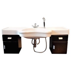 Retro Wall-Mounted Hairdressers Wash Basin with Cabinet by Olymp, Germany 1950