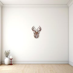 Vintage Wall Mounted Patinated Copper Elk Bust