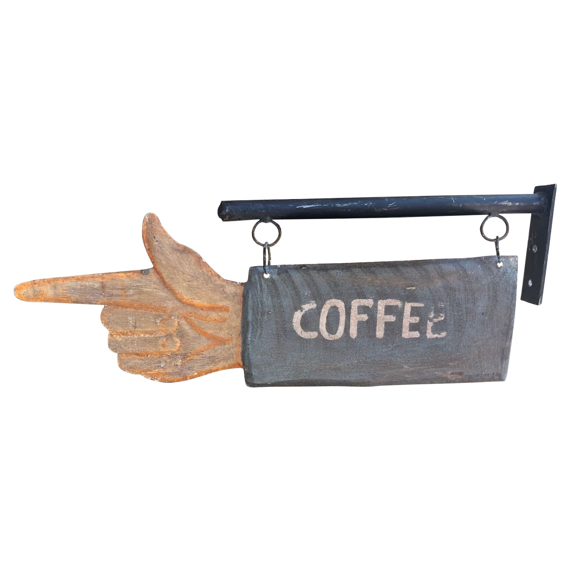Vintage Wall Mounted Store Prop Coffee Sign
