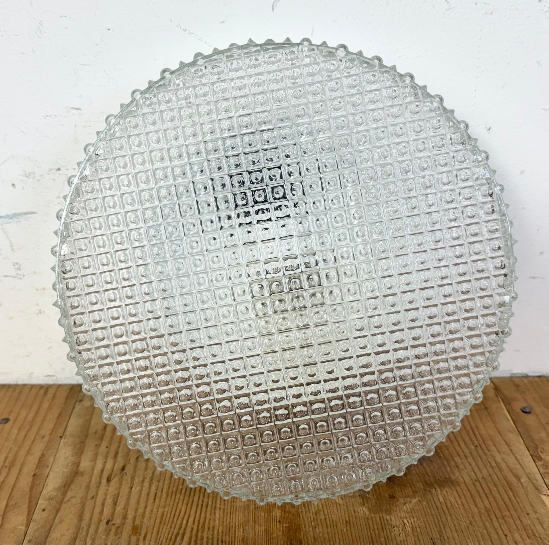 Vintage Glass Wall or Ceiling Light, 1970s 3