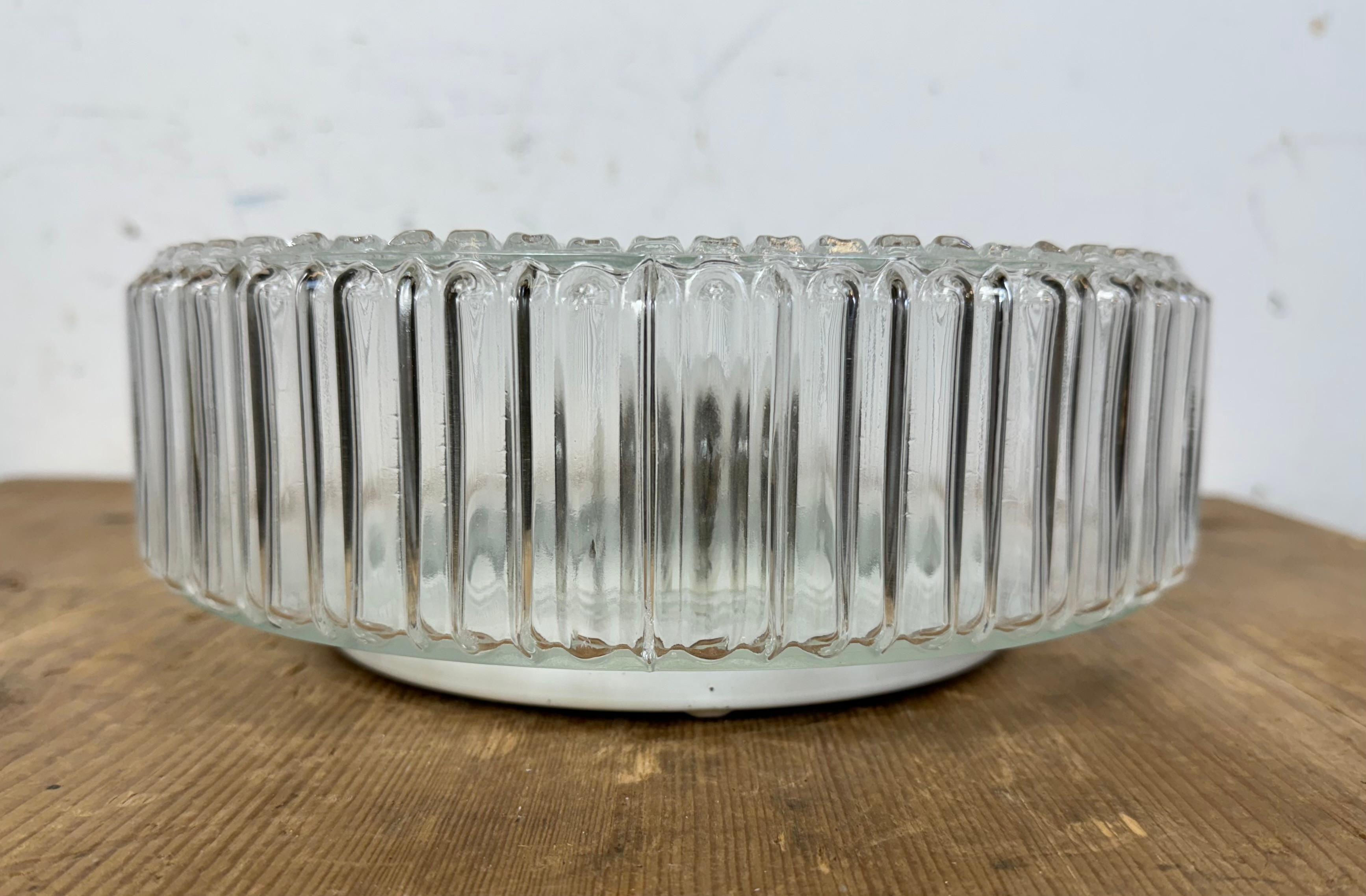 Late 20th Century Vintage Glass Wall or Ceiling Light, 1970s For Sale