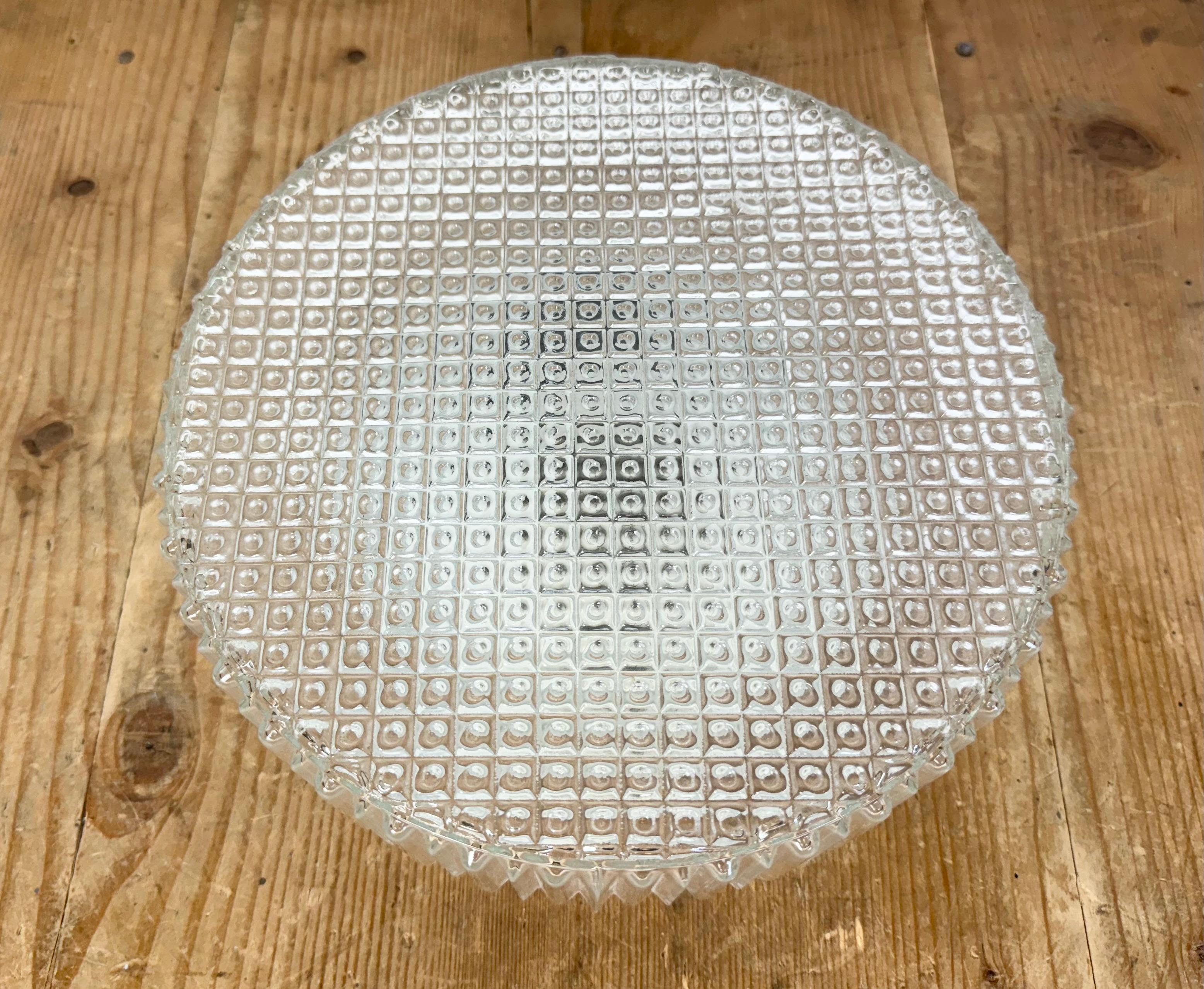Metal Vintage Glass Wall or Ceiling Light, 1970s