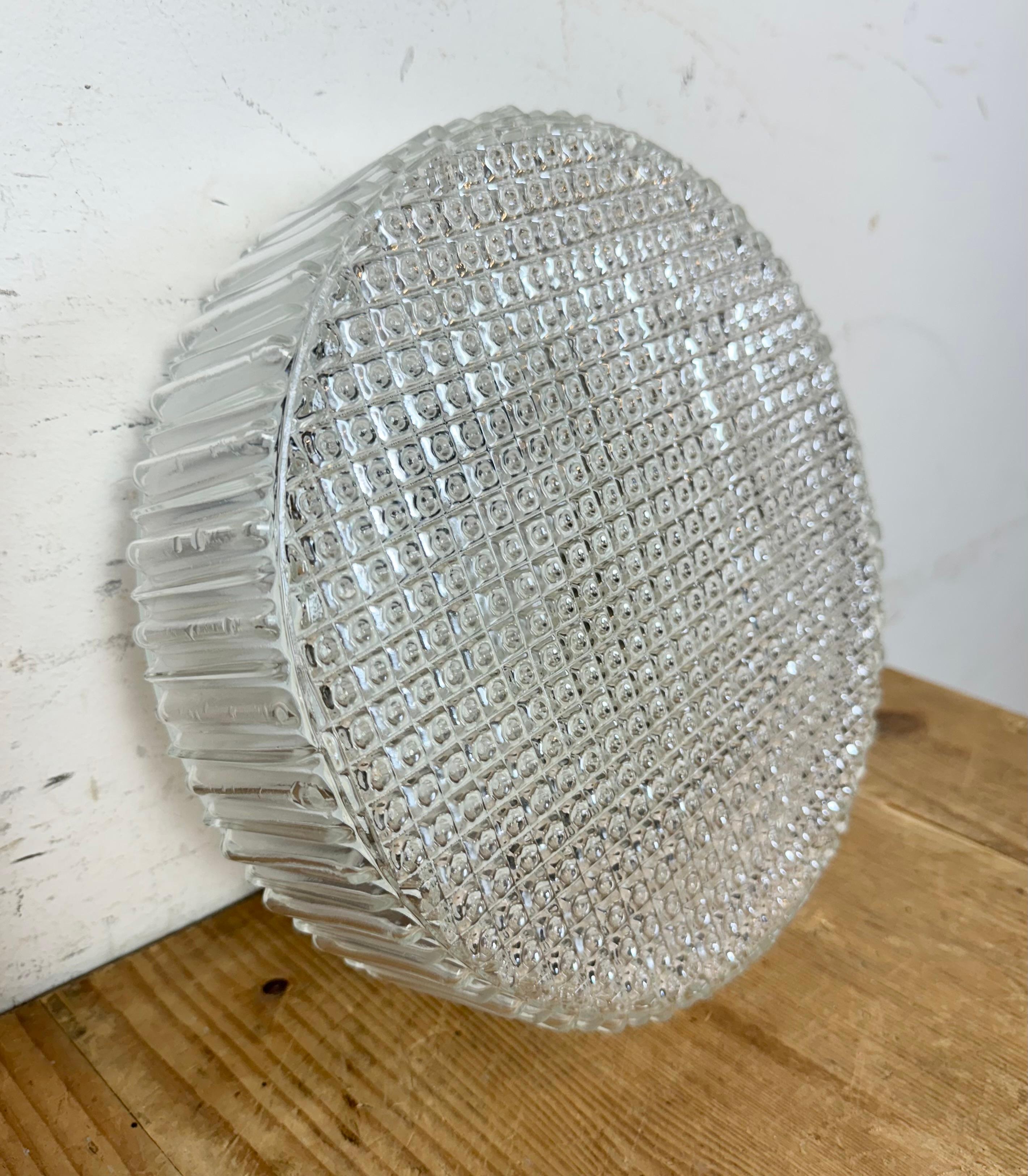 Vintage Glass Wall or Ceiling Light, 1970s 1