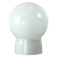 Vintage Wall Or Ceiling Light In Ceramic & Opaline Glass, Czechoslovakia 1960s