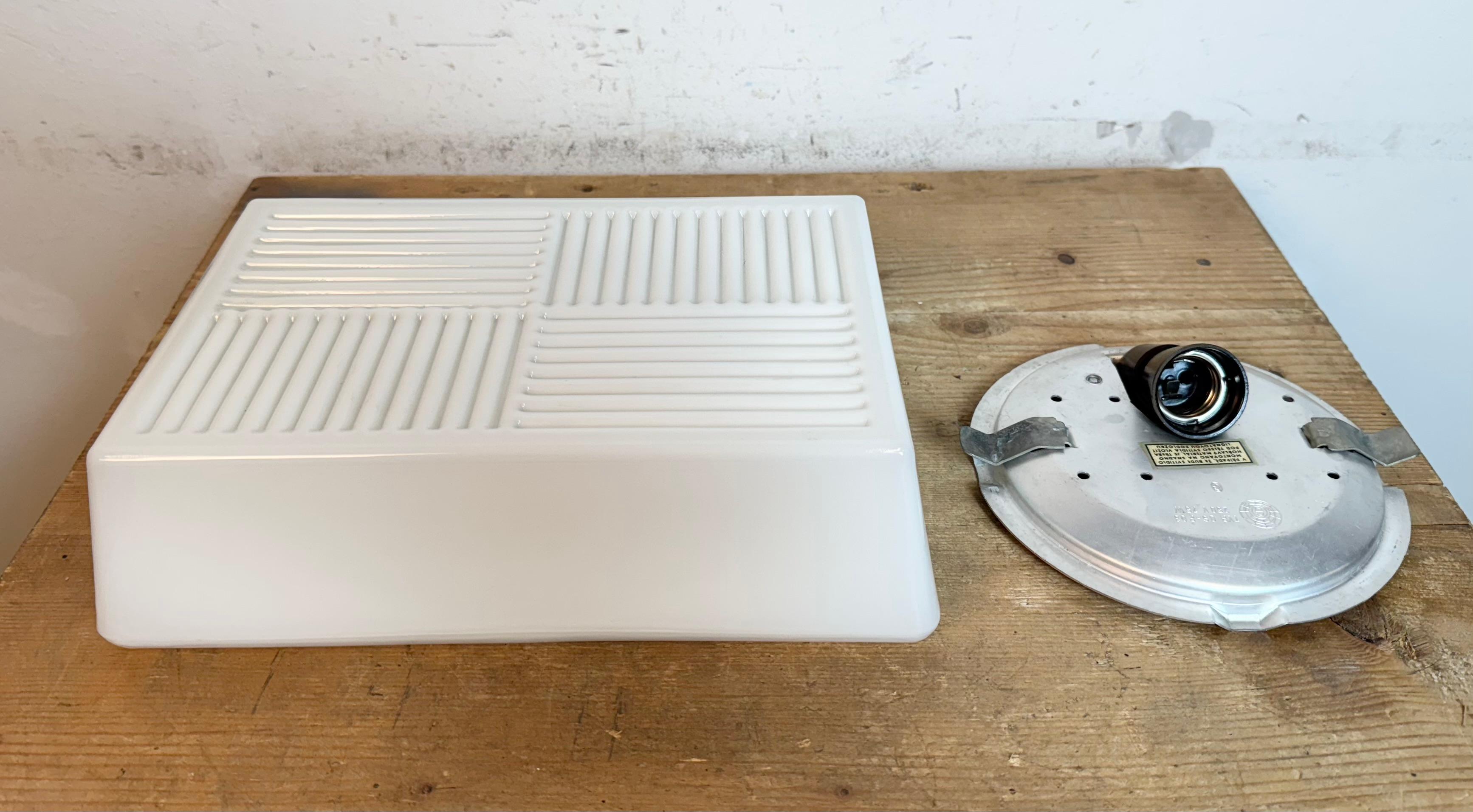 Vintage Wall Or Ceiling Light with Milk Glass, 1970s 6