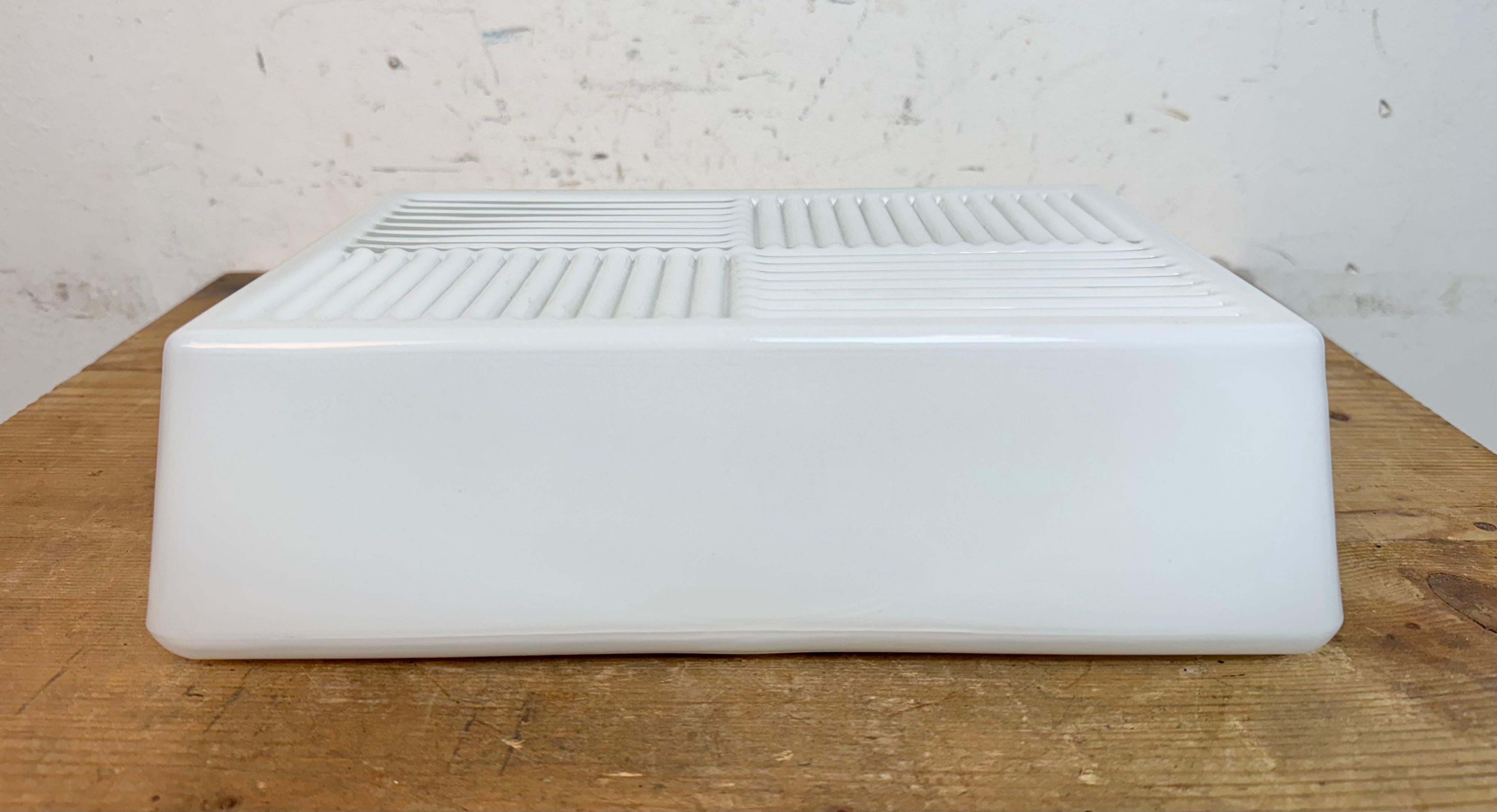 Industrial Vintage Wall Or Ceiling Light with Milk Glass, 1970s