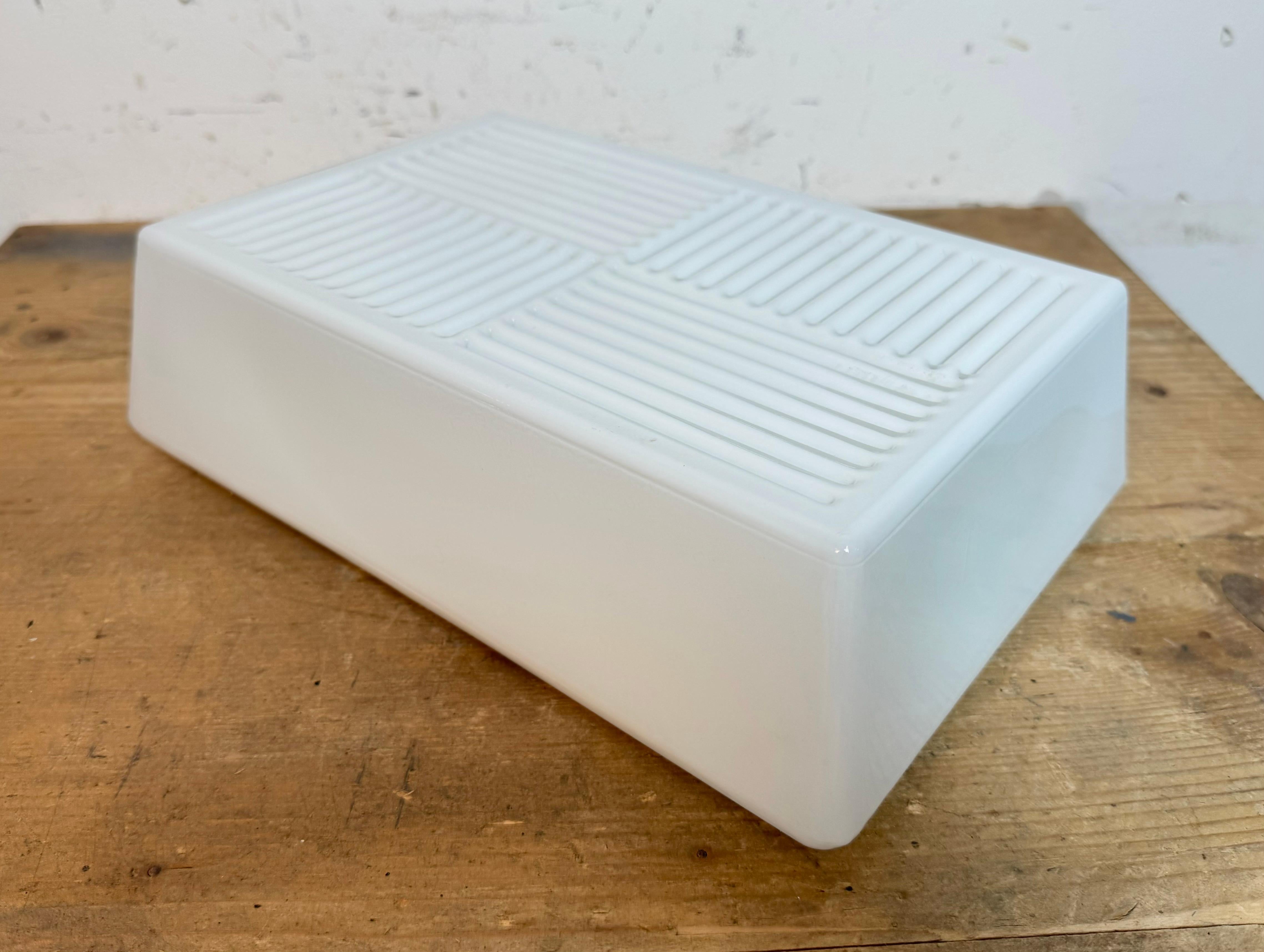 Czech Vintage Wall Or Ceiling Light with Milk Glass, 1970s