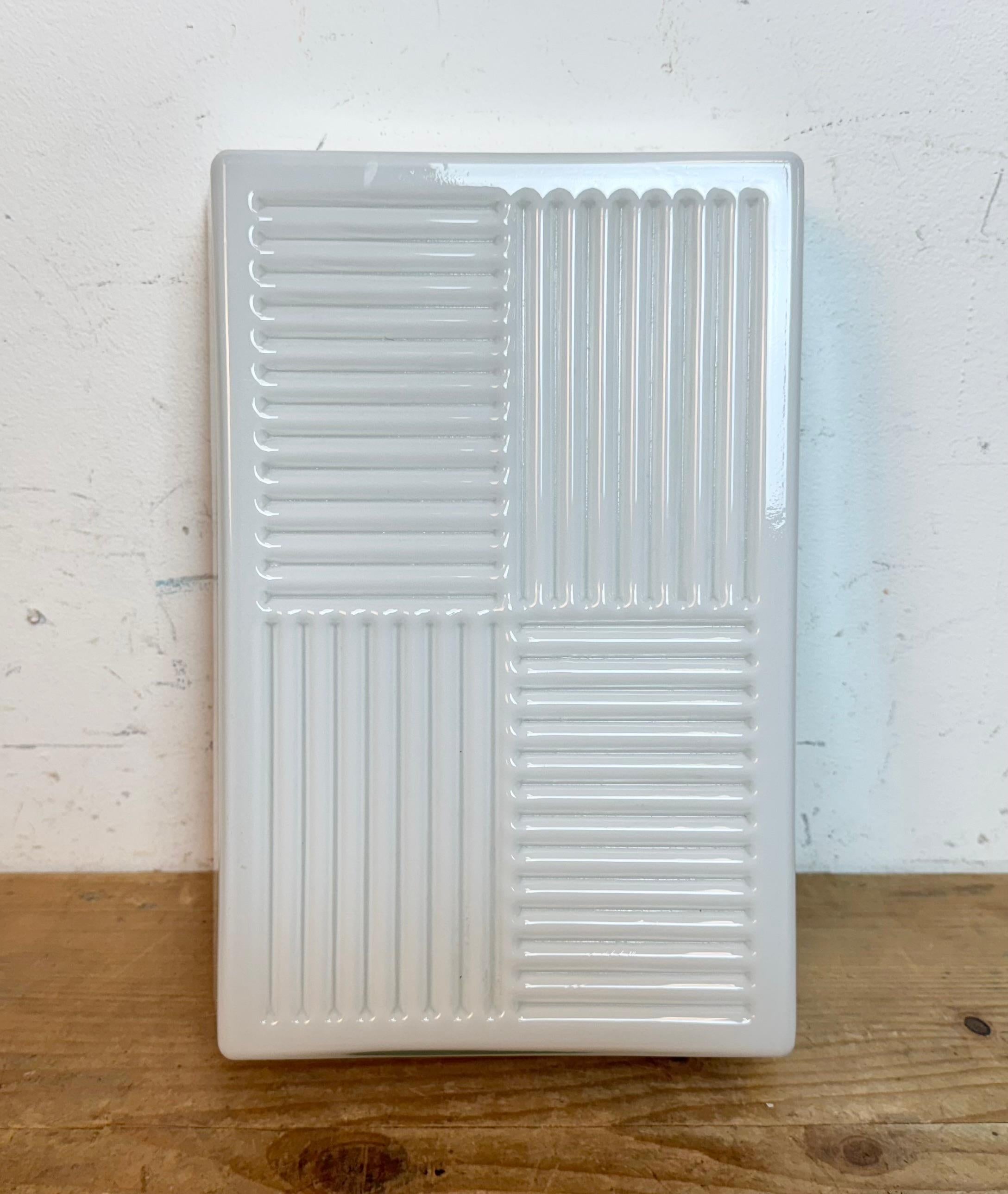 Metal Vintage Wall Or Ceiling Light with Milk Glass, 1970s