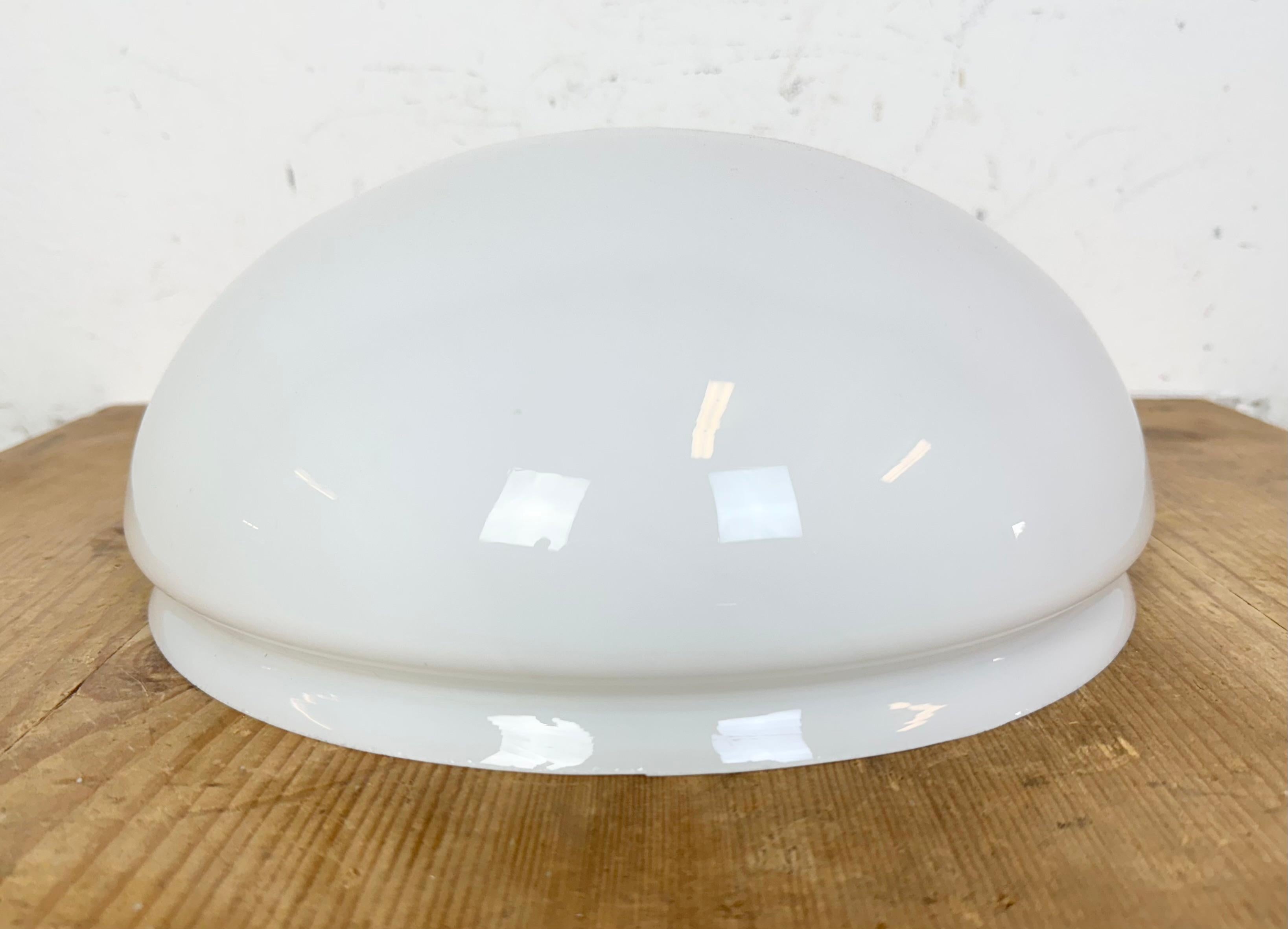 Vintage Wall or Ceiling Light with Milk Glass from Napako, 1960s For Sale 9