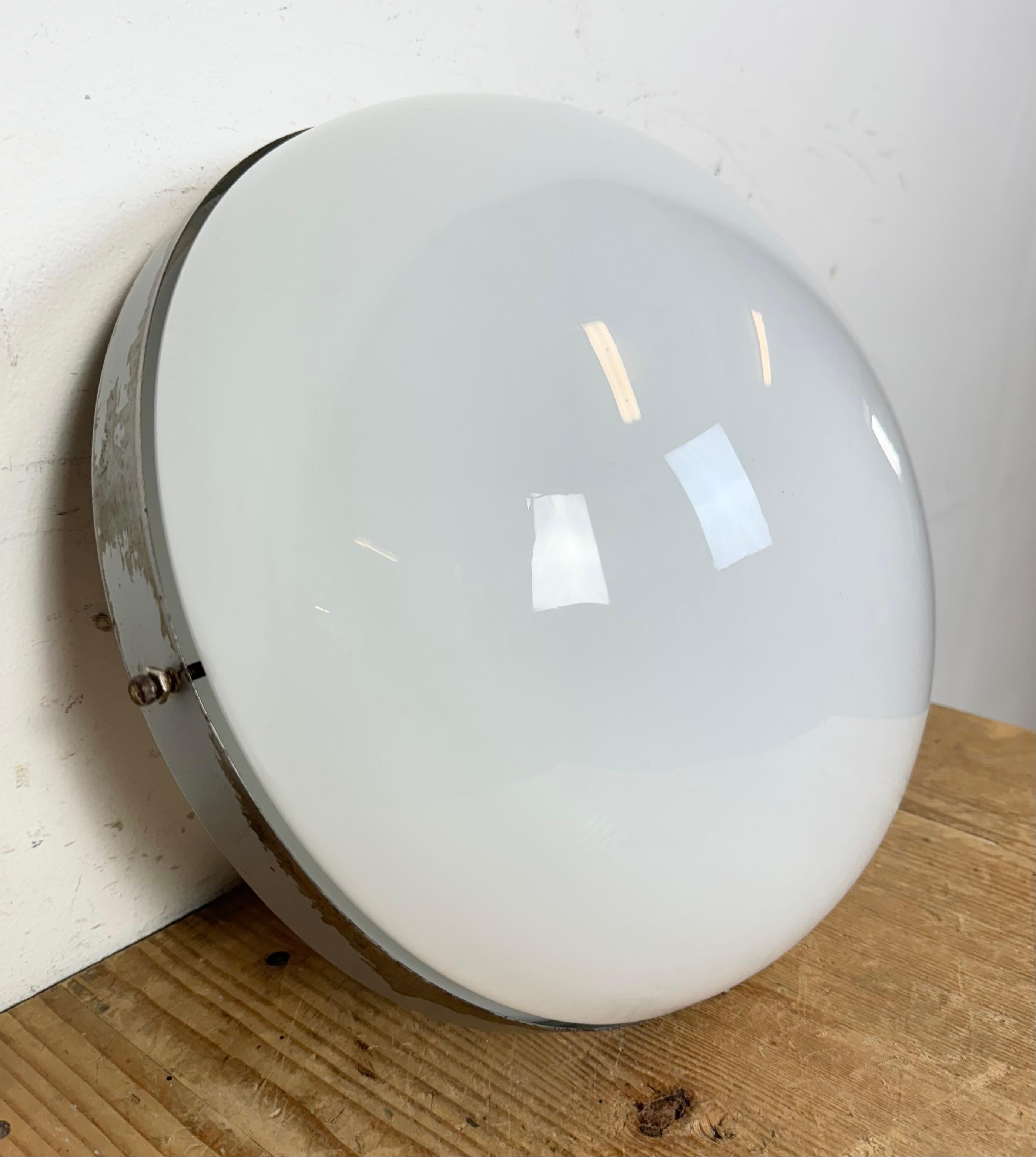 Vintage Wall or Ceiling Light with Milk Glass from Napako, 1960s For Sale 1