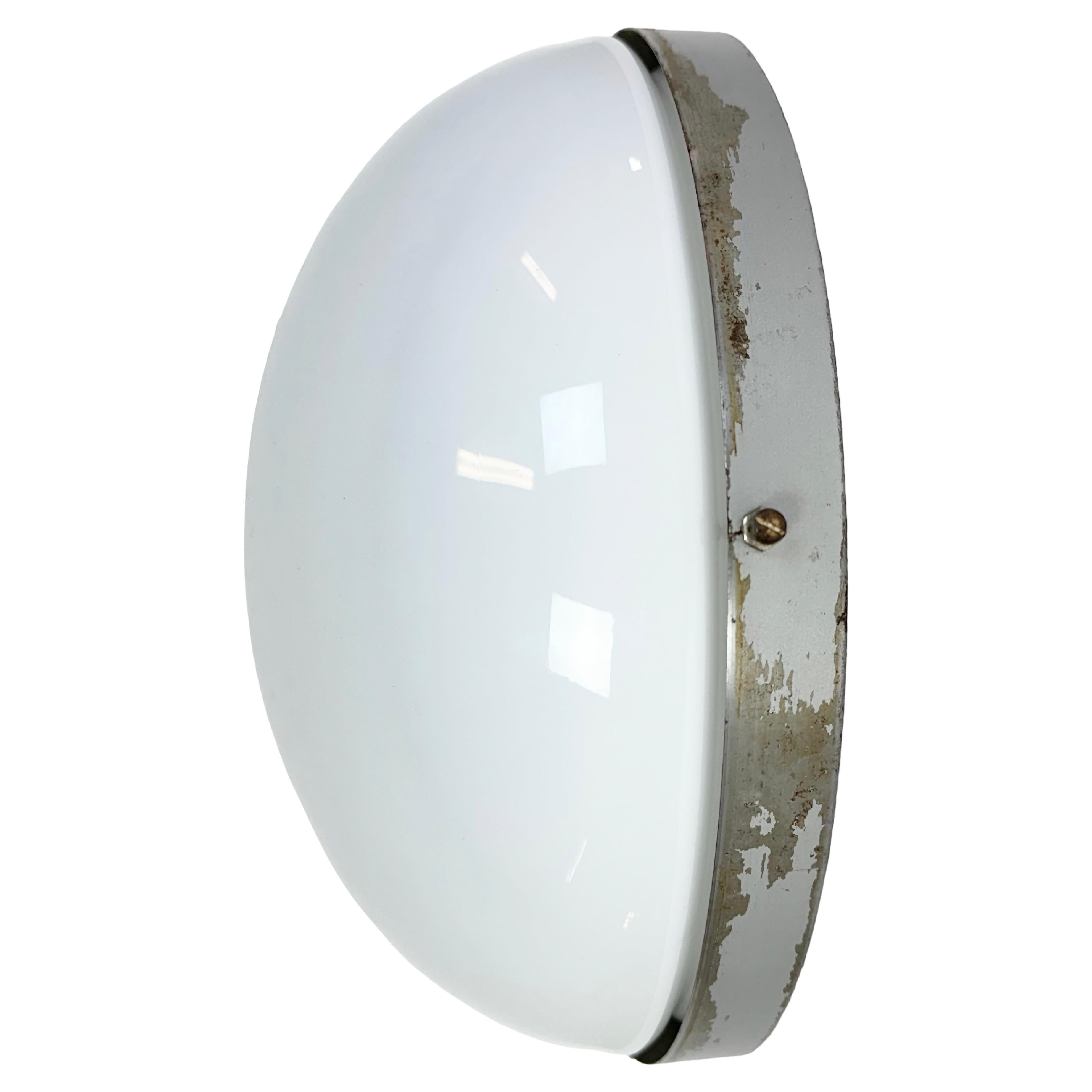 Vintage Wall or Ceiling Light with Milk Glass from Napako, 1960s For Sale