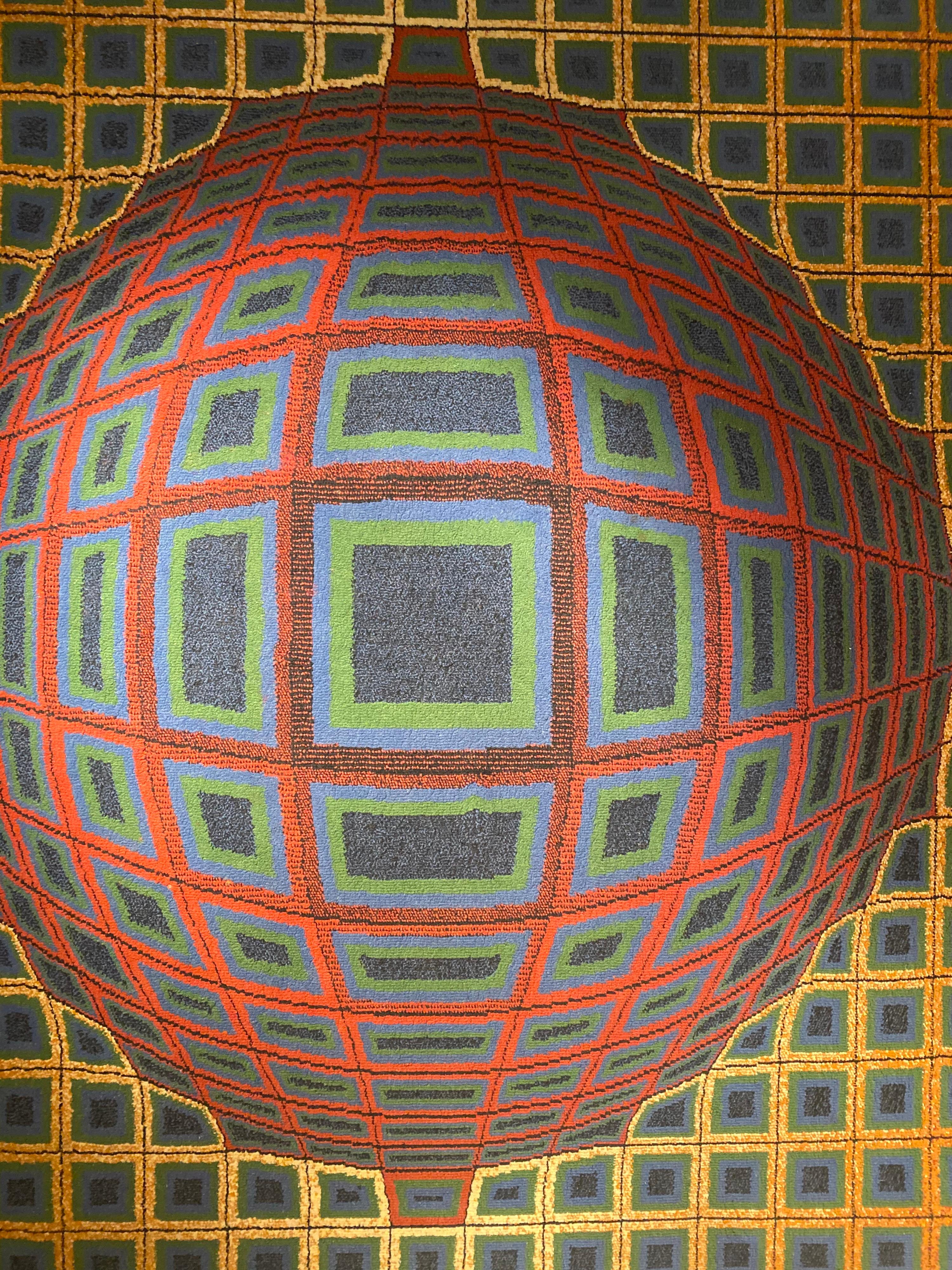 Vintage Wall Rug by Victor Vasarely 4