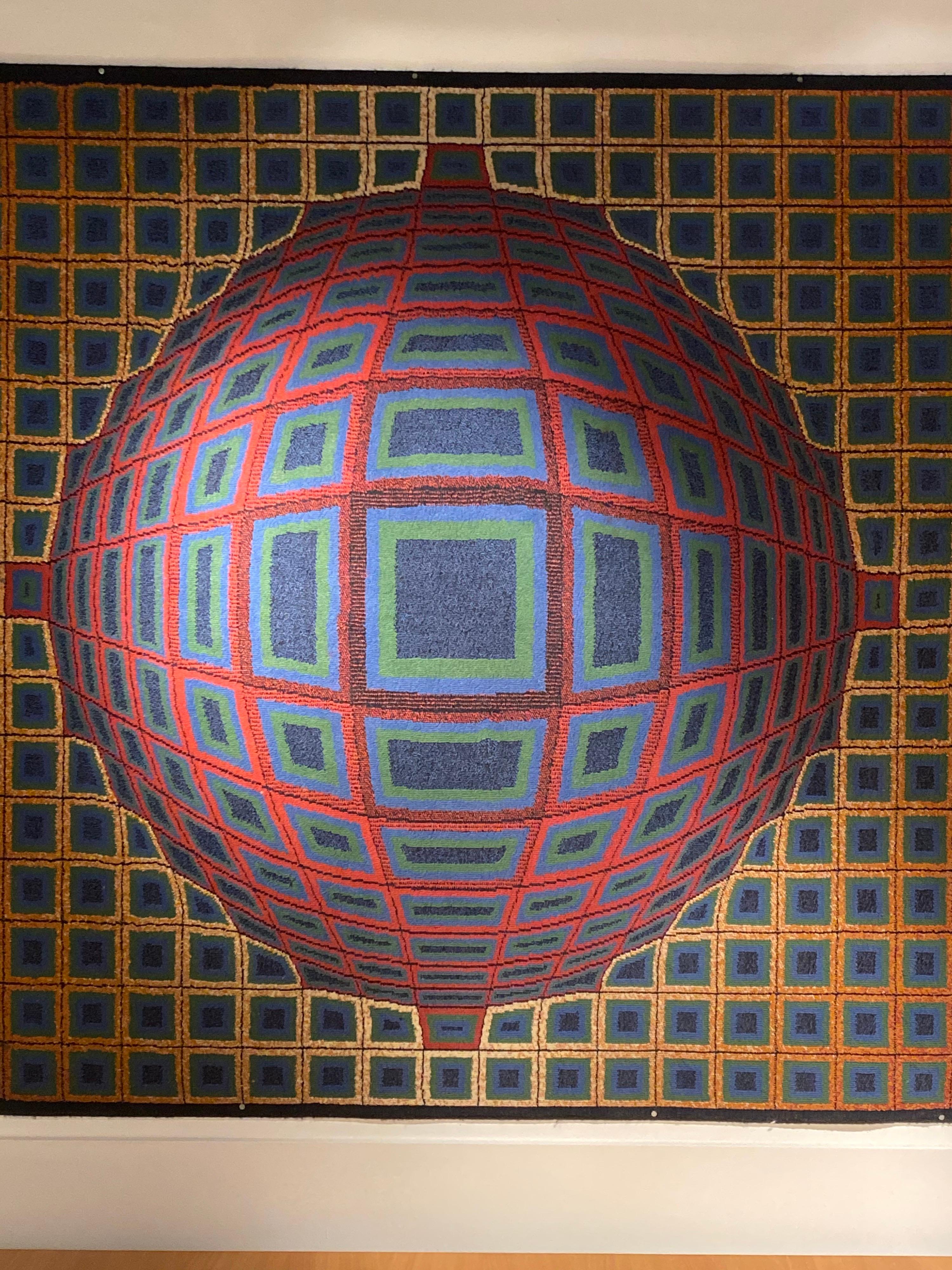 Late 20th Century Vintage Wall Rug by Victor Vasarely