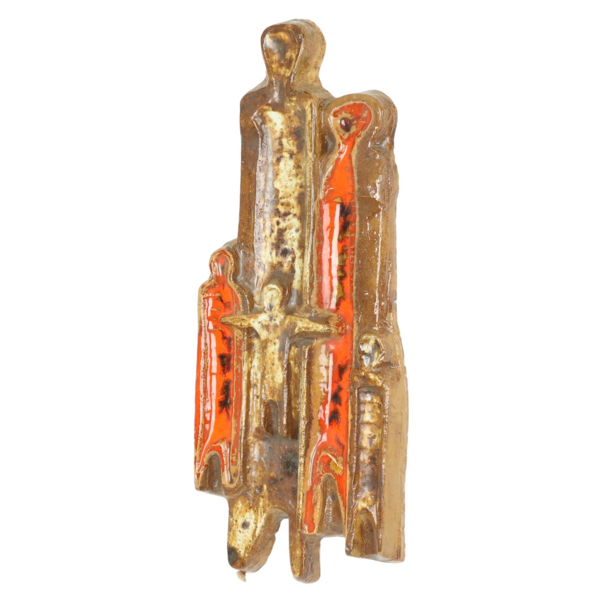 Vintage-Wandskulptur-Keramik im Stil von Perignem 56cm (Glasiert) im Angebot