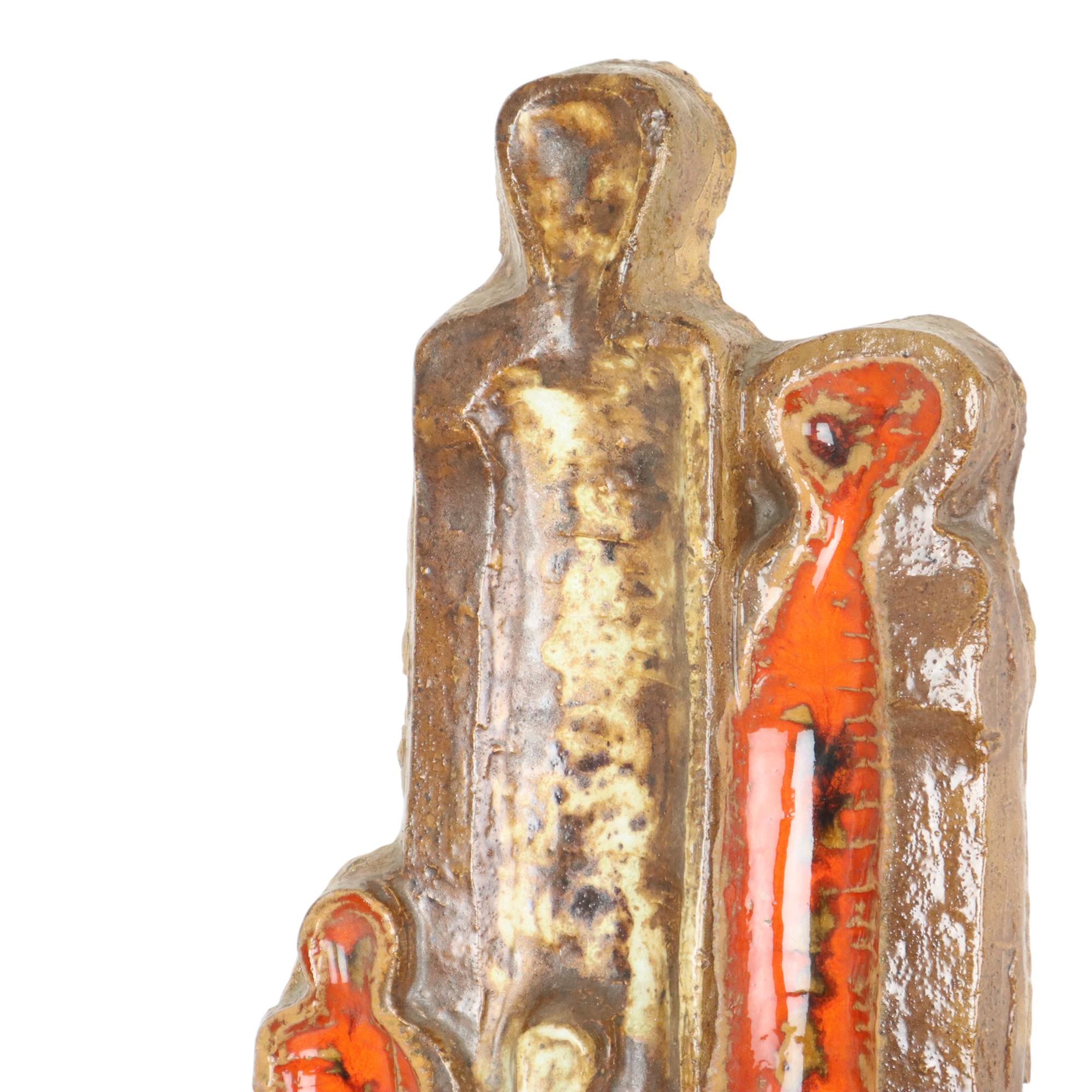 Vintage-Wandskulptur-Keramik im Stil von Perignem 56cm im Zustand „Gut“ im Angebot in Poperinge, BE