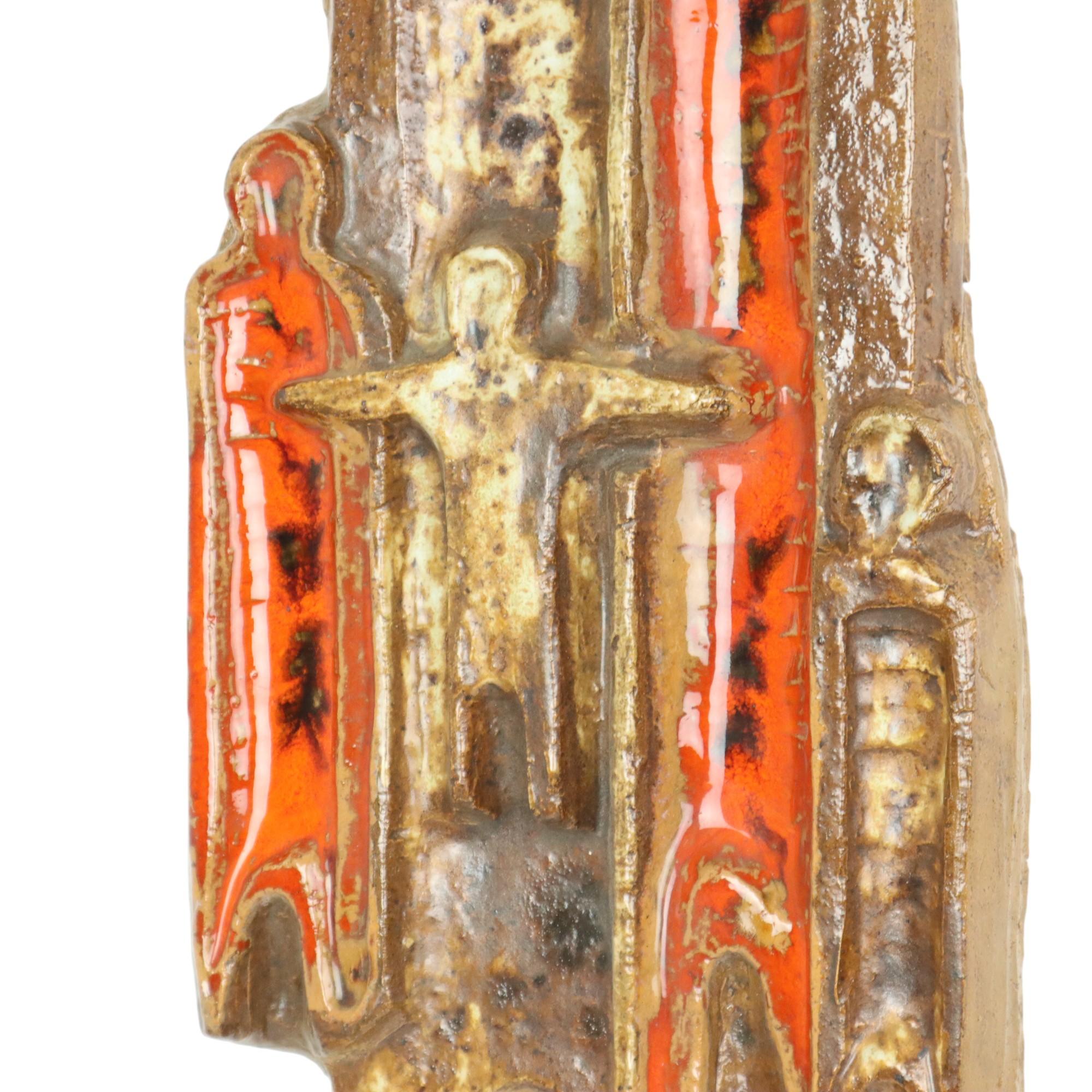 Vintage-Wandskulptur-Keramik im Stil von Perignem 56cm im Angebot 1