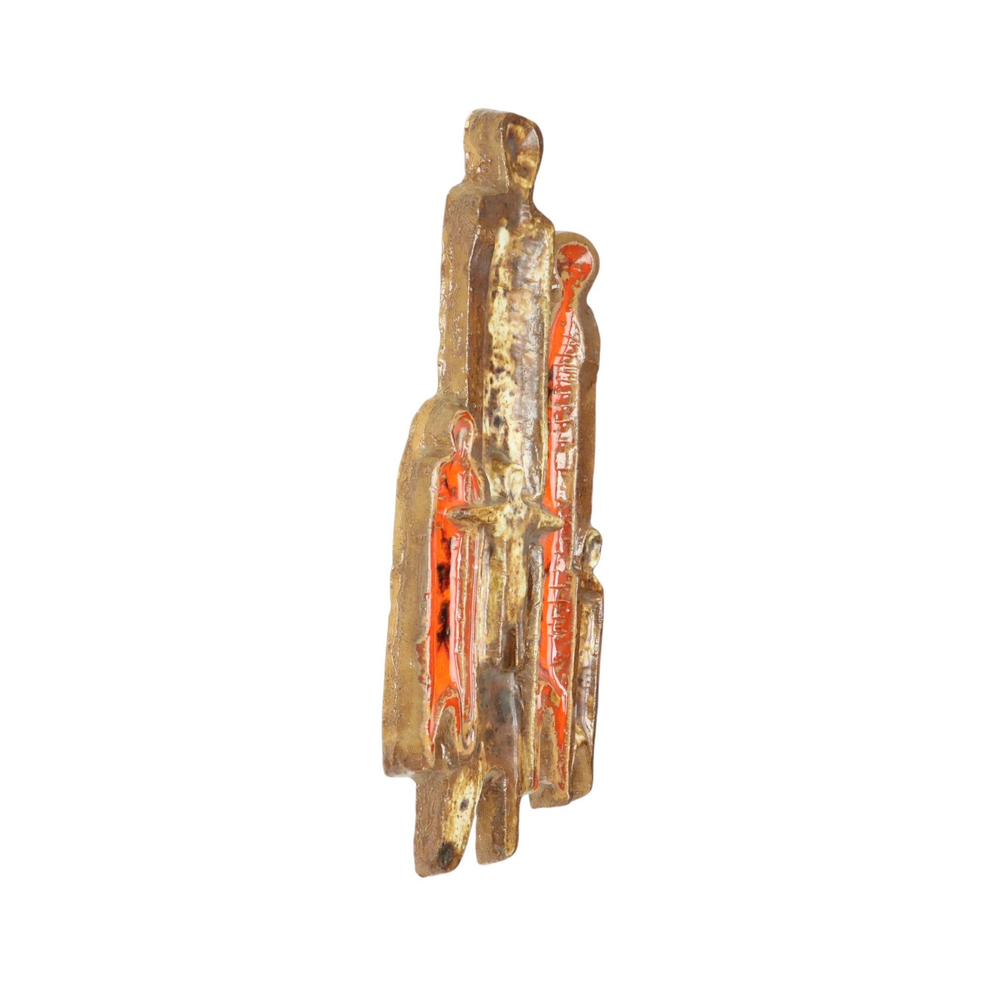 Vintage-Wandskulptur-Keramik im Stil von Perignem 56cm im Angebot 2