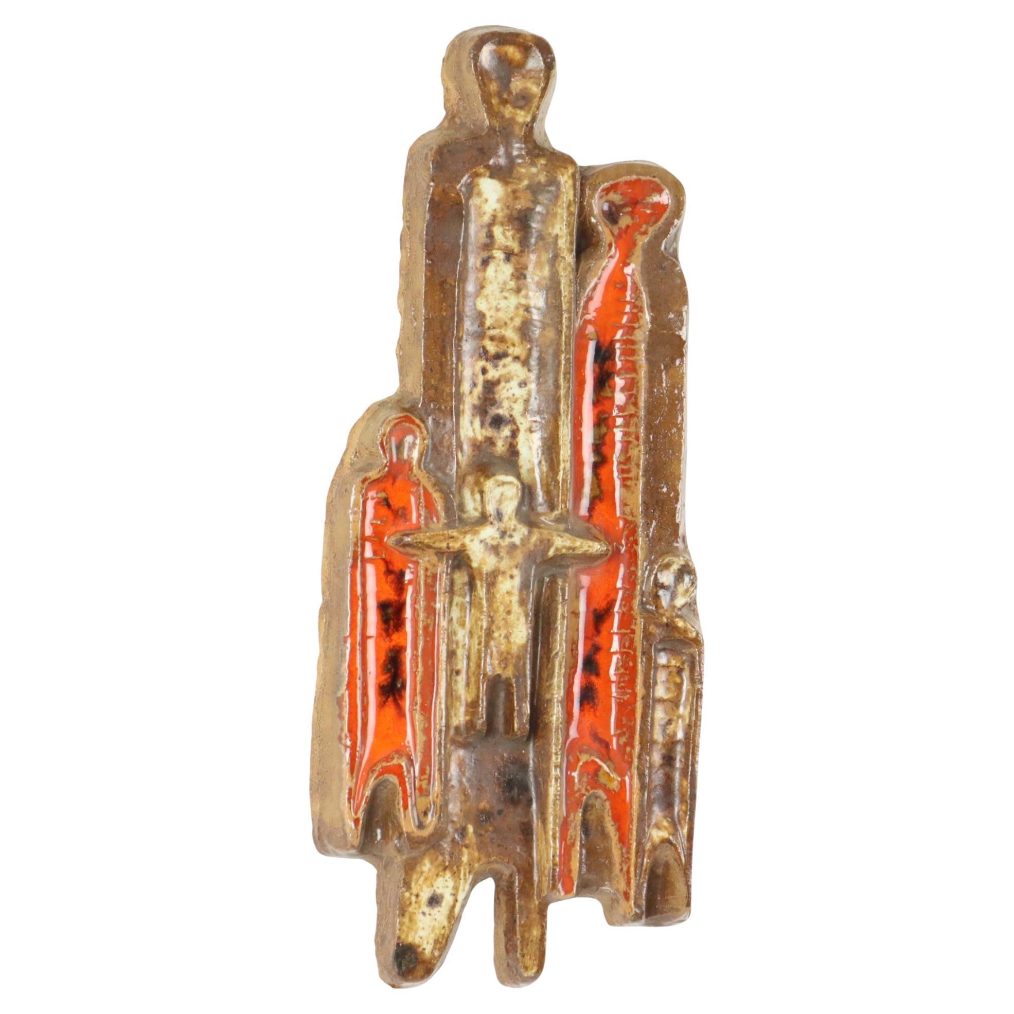 Vintage Wall Sculpture Pottery in the Style of Perignem 56cm