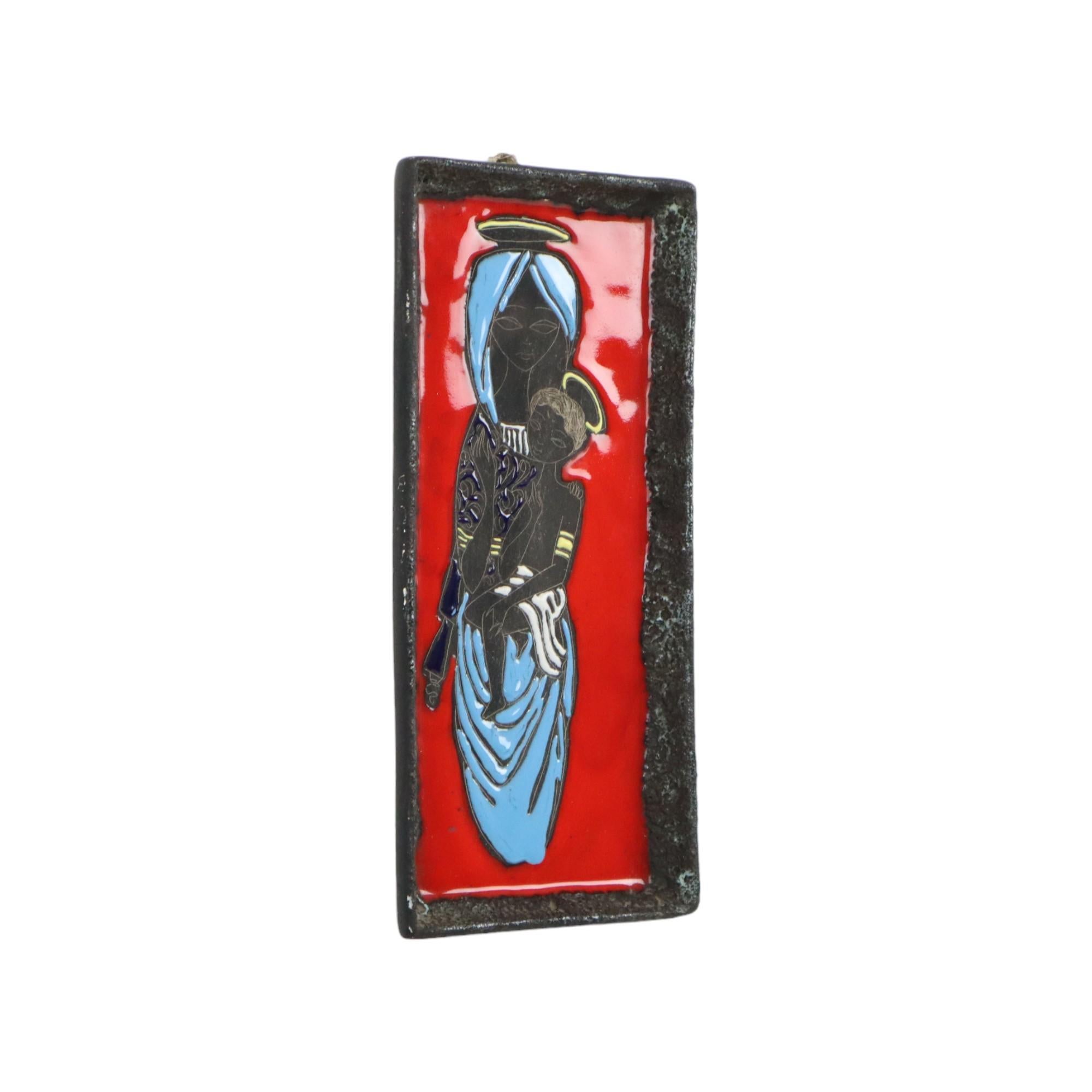 Vintage-Wandskulptur aus San Marino-Keramik, Italien 1950er Jahre im Zustand „Gut“ im Angebot in Poperinge, BE