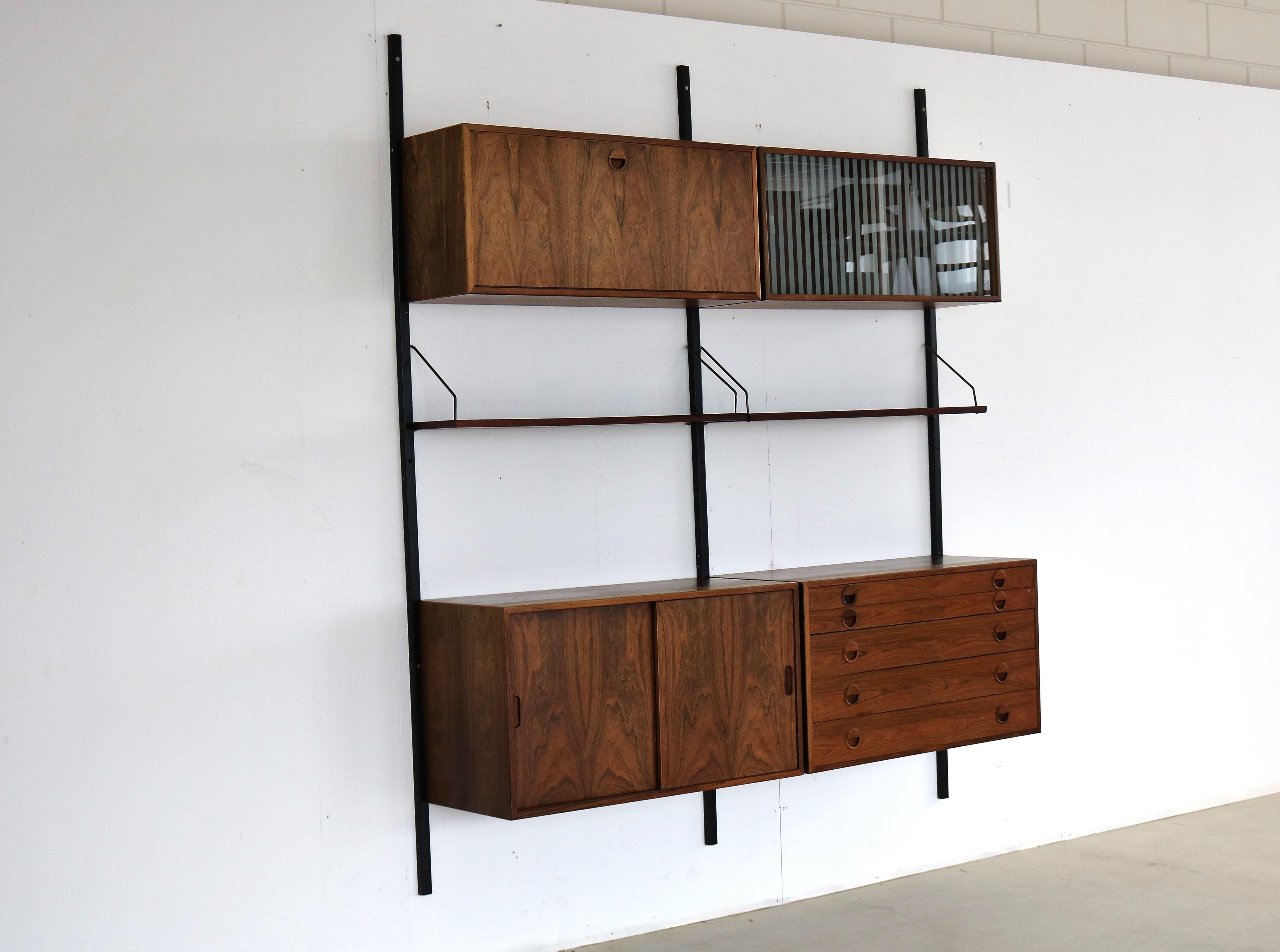 Vintage Wall System Rosewood HG Furniture Danish '3' For Sale 13