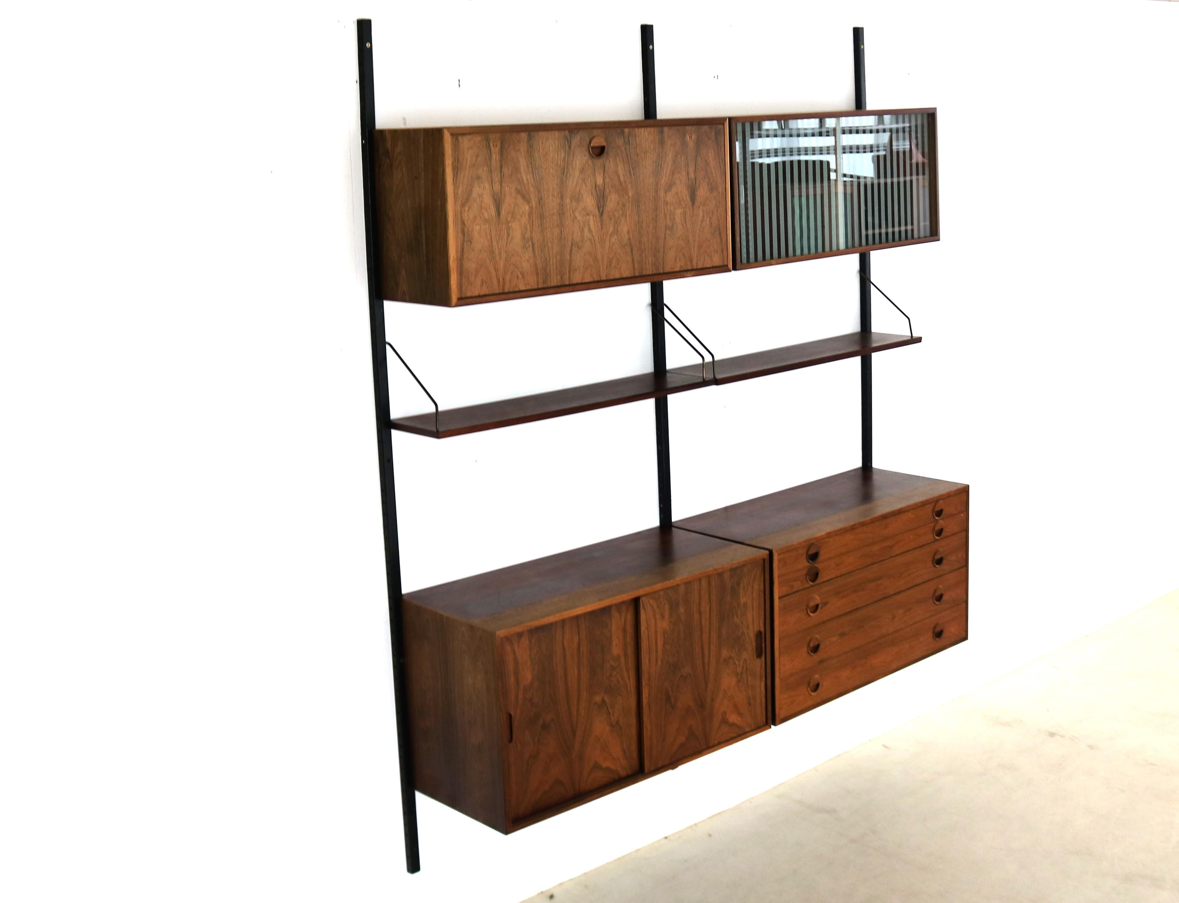 Mid-20th Century Vintage Wall System Rosewood HG Furniture Danish '3' For Sale