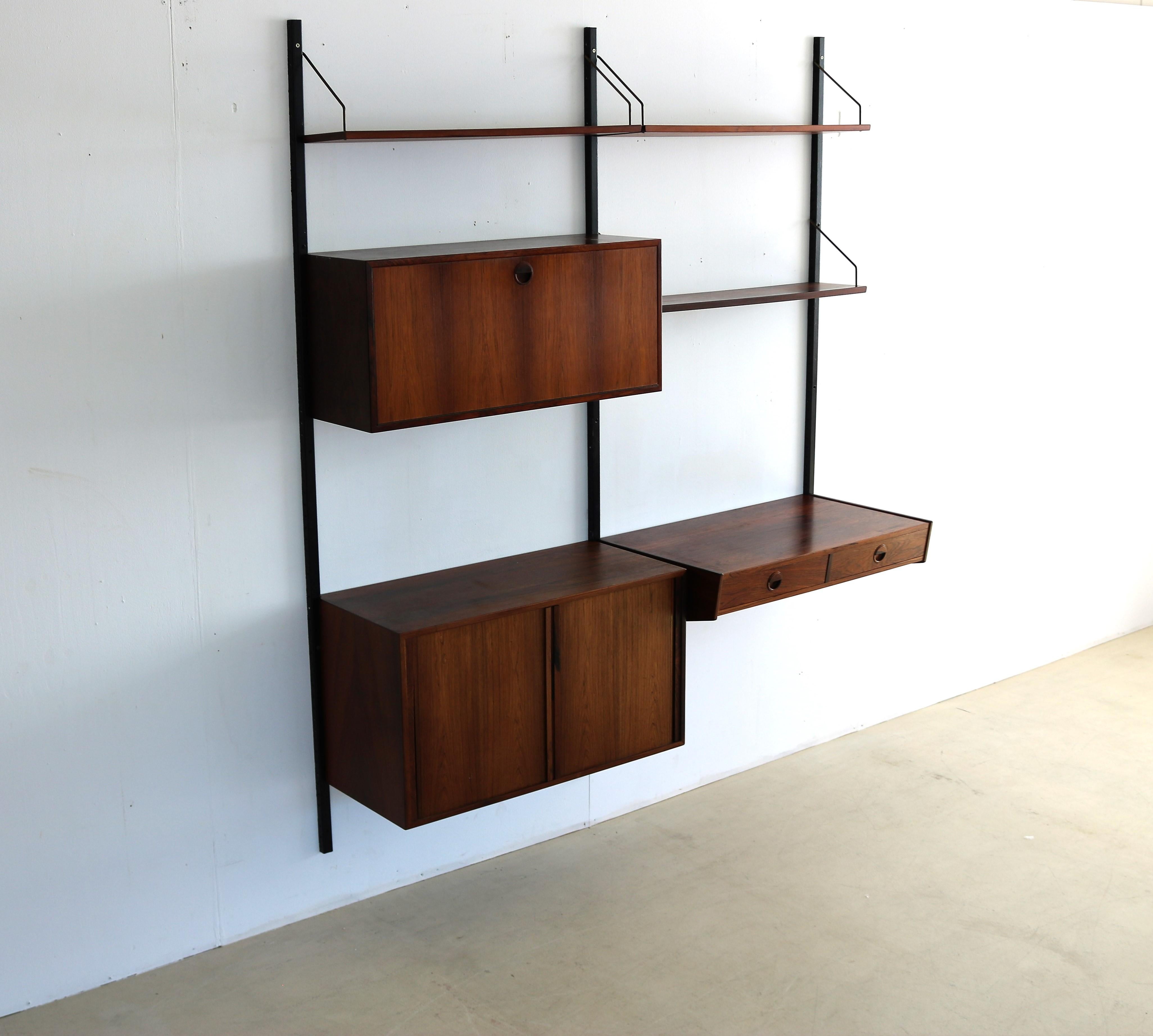 Mid-20th Century Vintage Wall System Rosewood HG Furniture, Danish '4'
