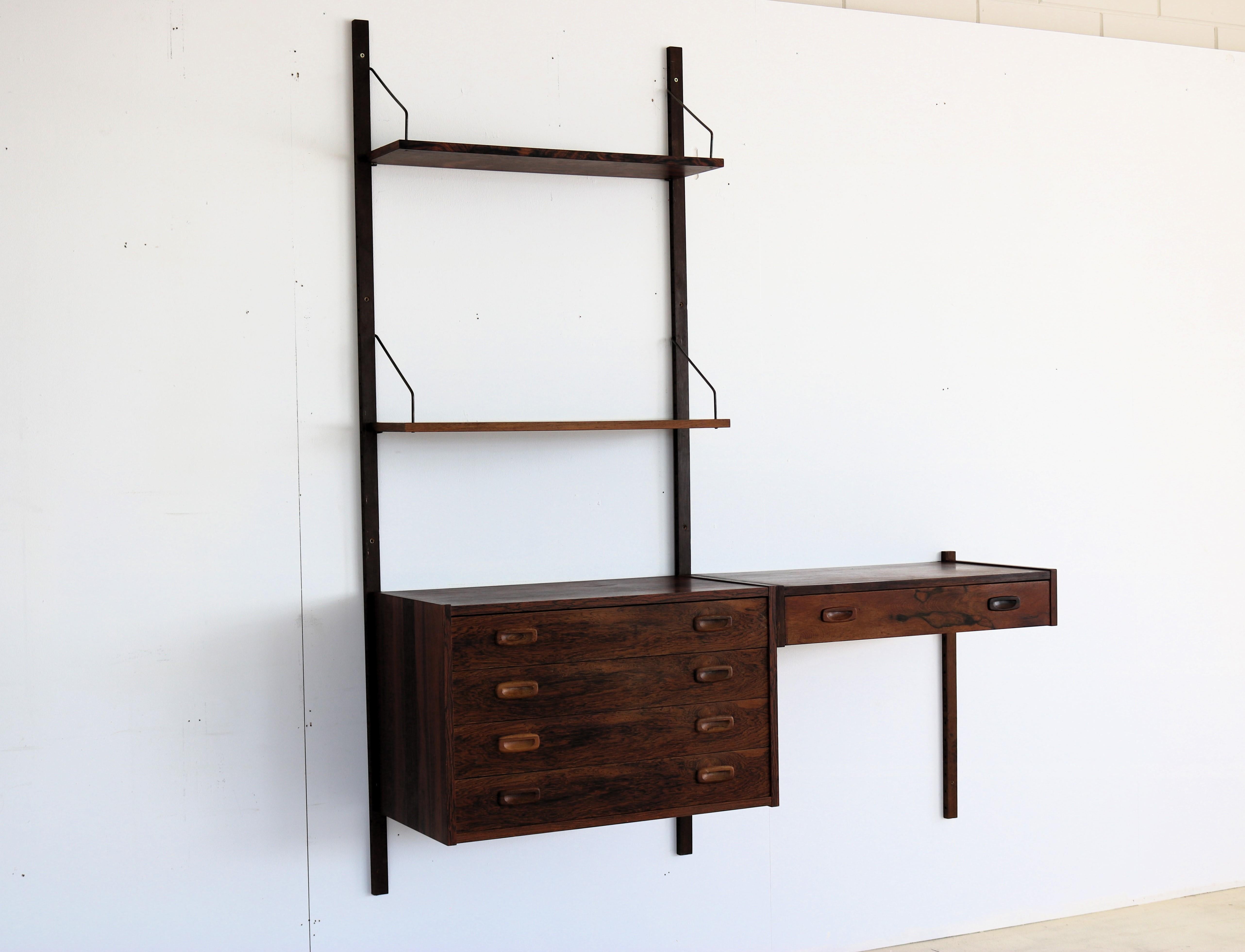 Vintage Wall System Wall Unit, 1960s, Danish '2' In Good Condition In GRONINGEN, NL