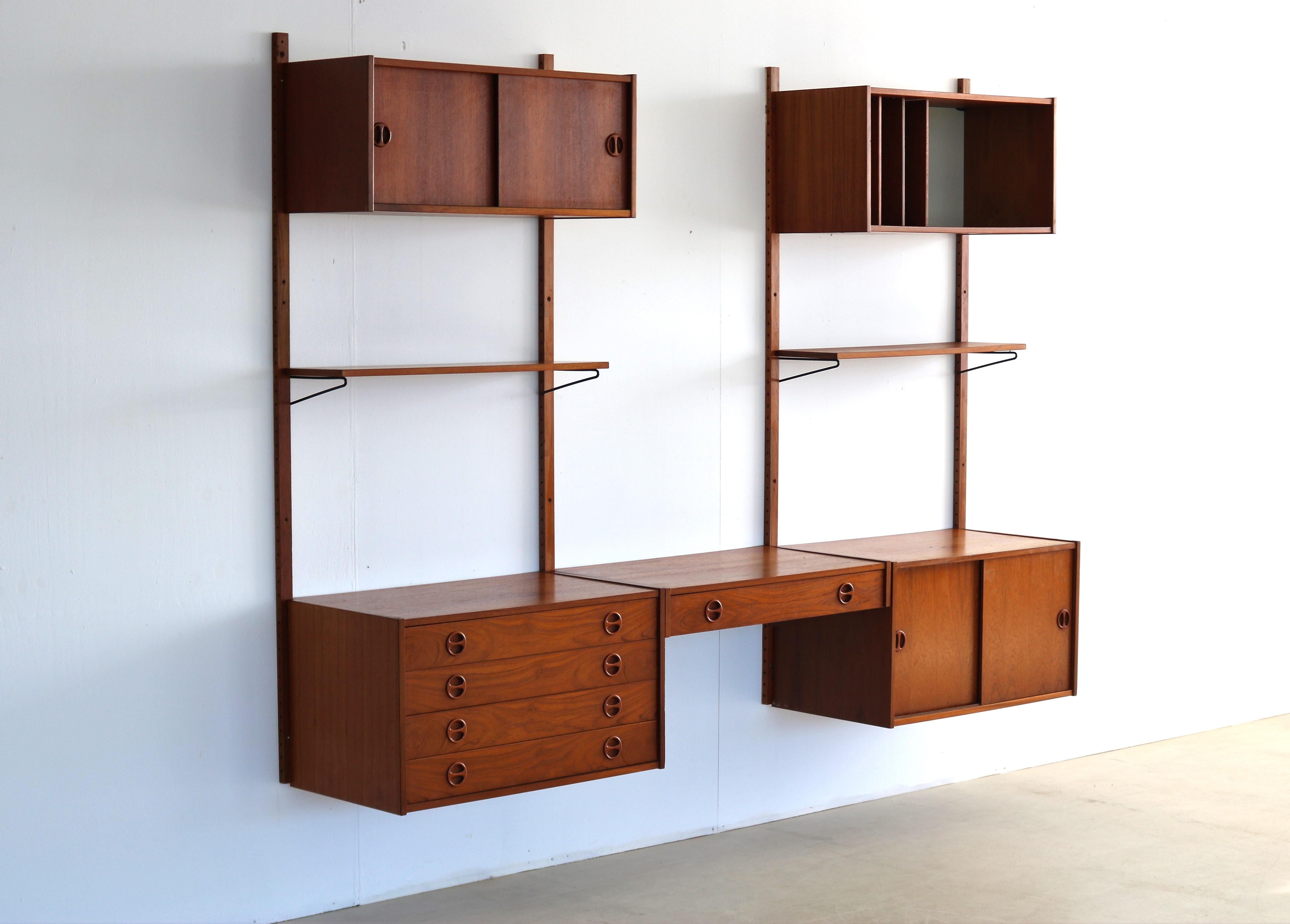 vintage wall system  wall unit  teak  60s  Danish 10