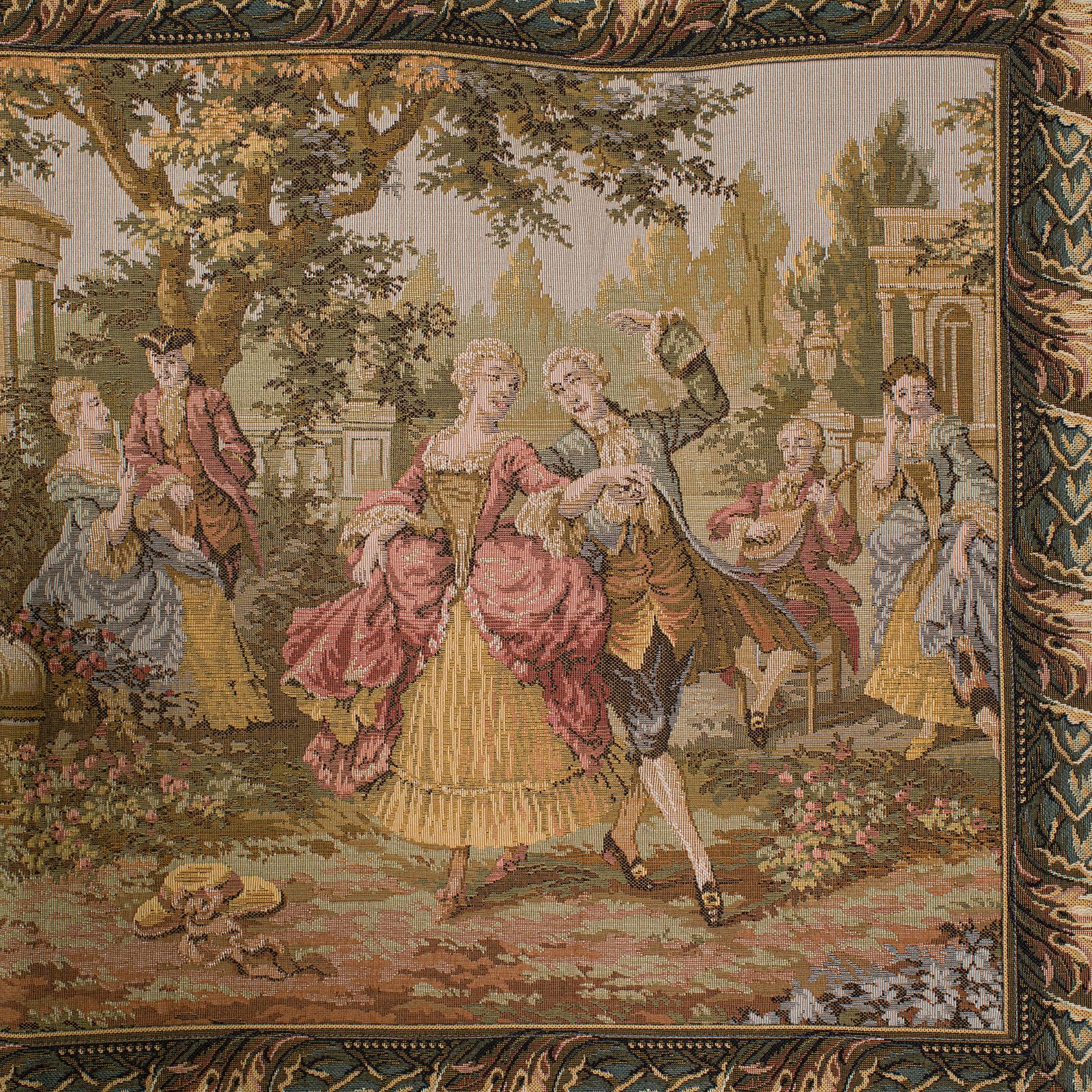 European Vintage Wall Tapestry, Continental, Needlepoint, Classical Taste, Circa 1970 For Sale