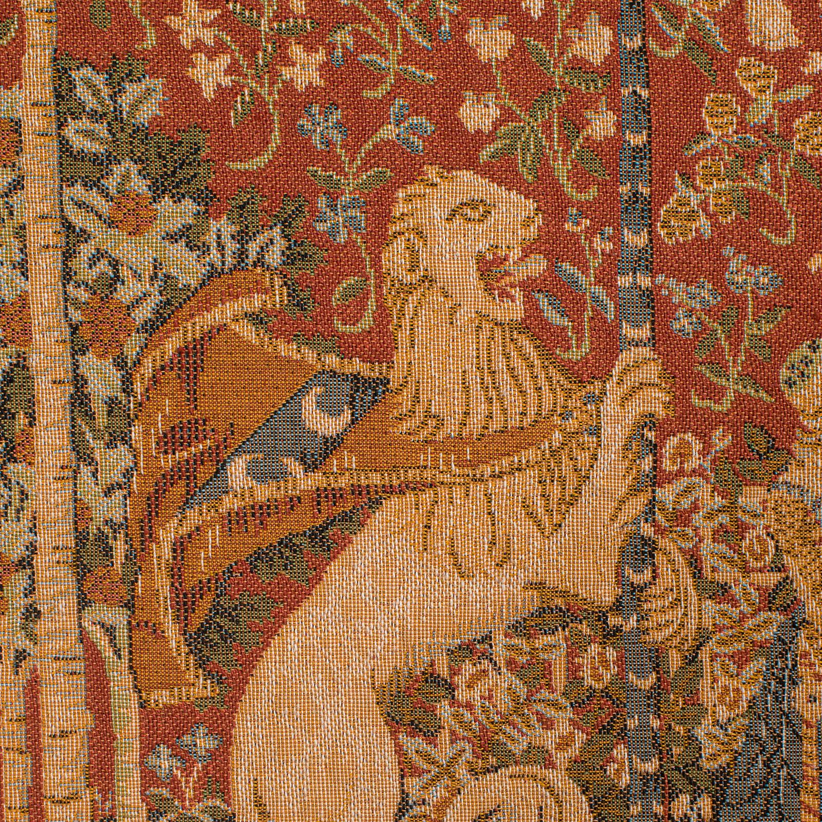 20th Century Vintage Wall Tapestry, English, Needlepoint, the Lady and the Unicorn, c.1980