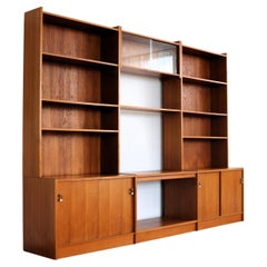 Vintage wall unit  bookcase  1960s  teak