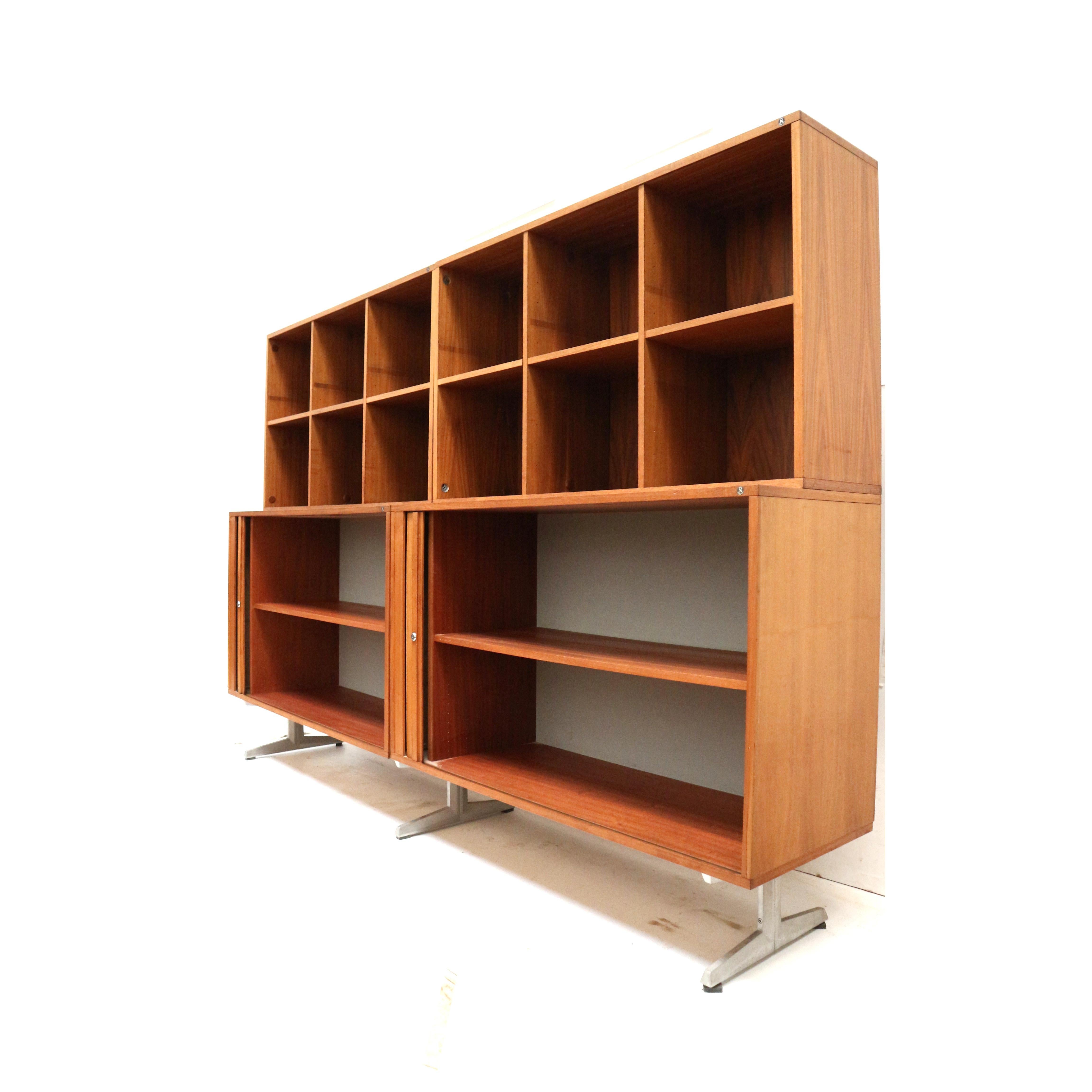 Wood Vintage wall unit by Marius Byrialsen for Nipu from the 1960s For Sale