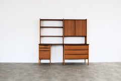 vintage wall unit  cupboard  desk  teak  Ulferts