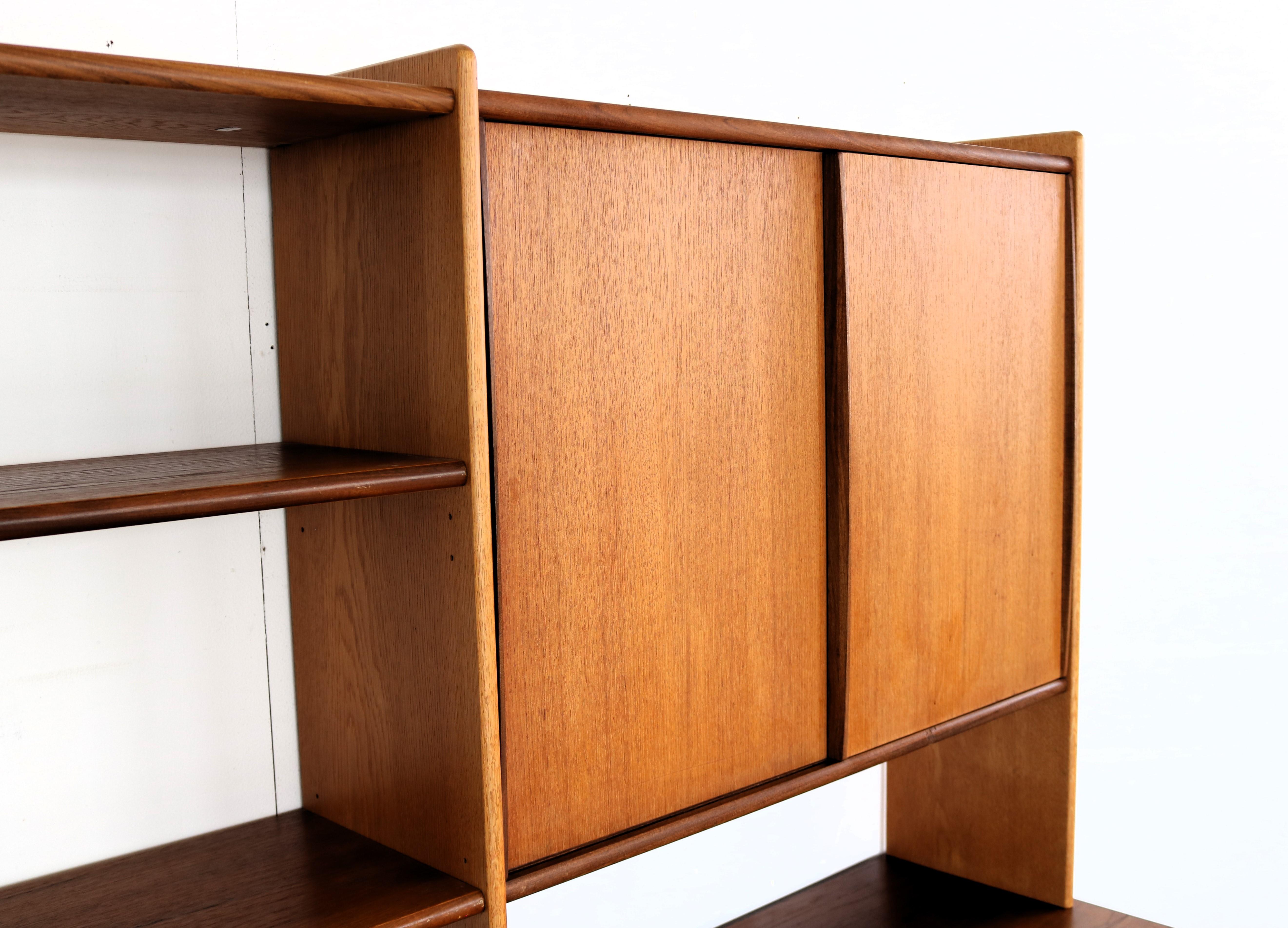 Oak vintage wall unit  cupboard  desk  teak  Ulferts
