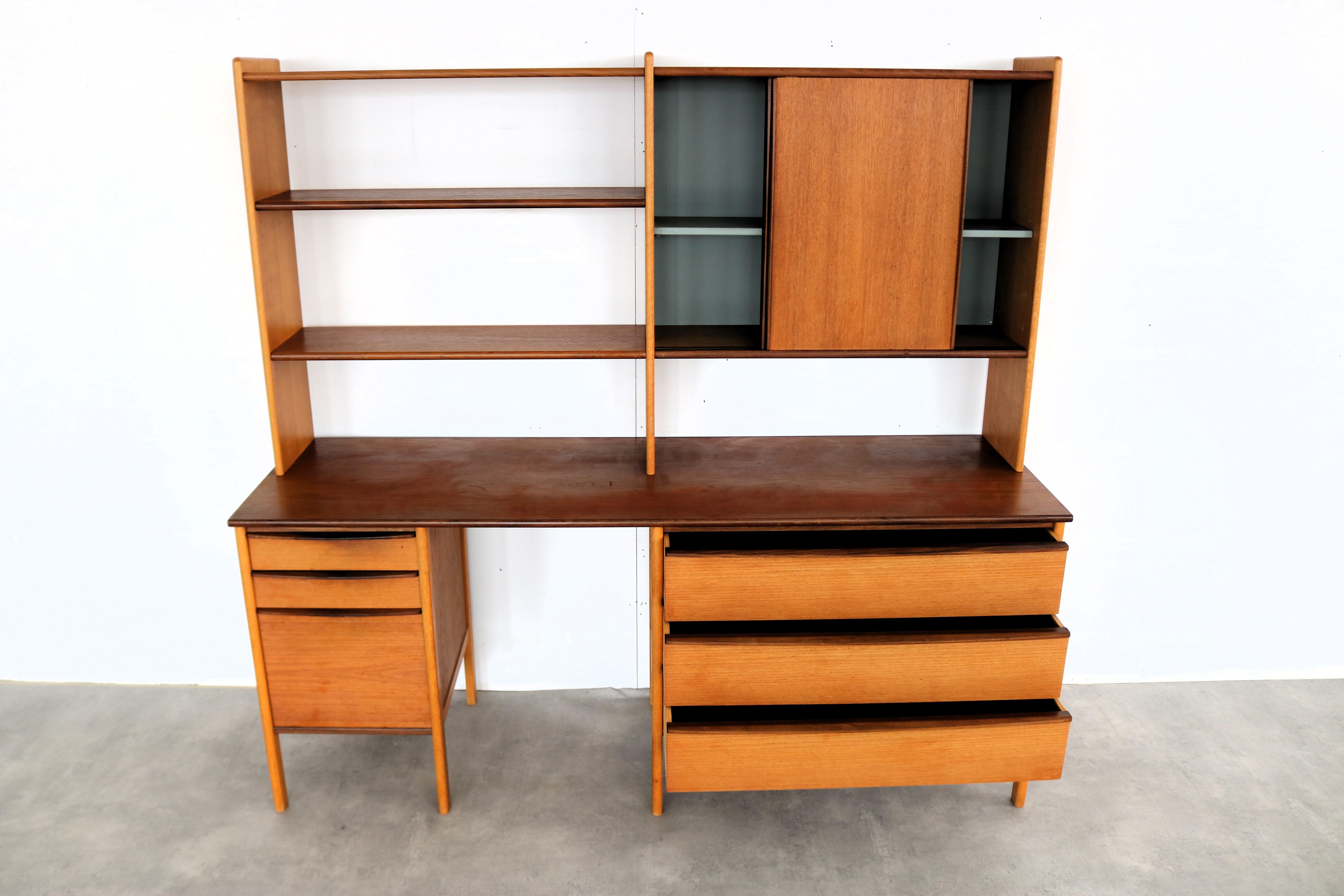 vintage wall unit  cupboard  desk  teak  Ulferts 2