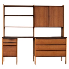 vintage wall unit cupboard desk teak Ulferts