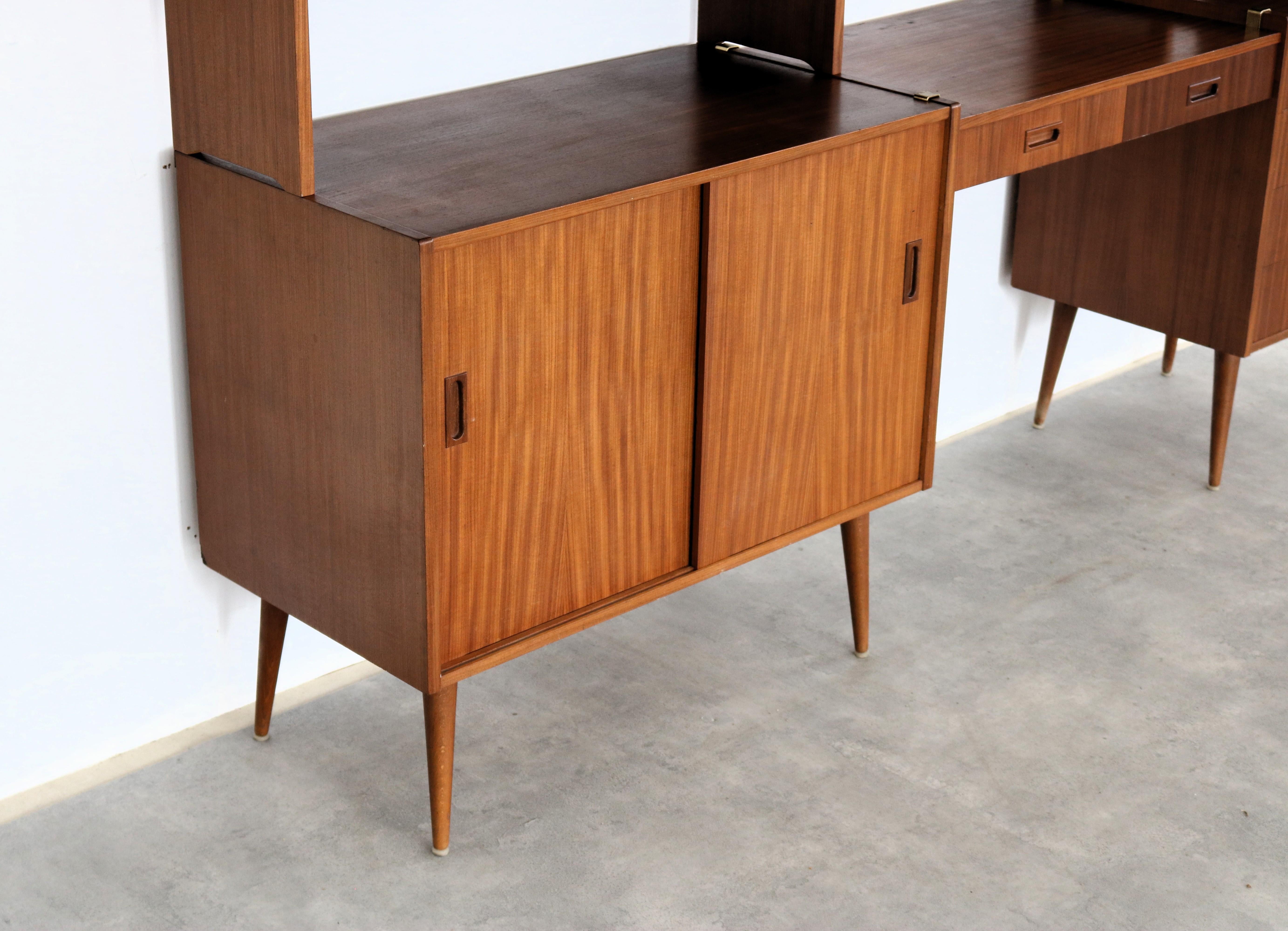 Teak Vintage wall unit  teak  1960s  Swedish For Sale