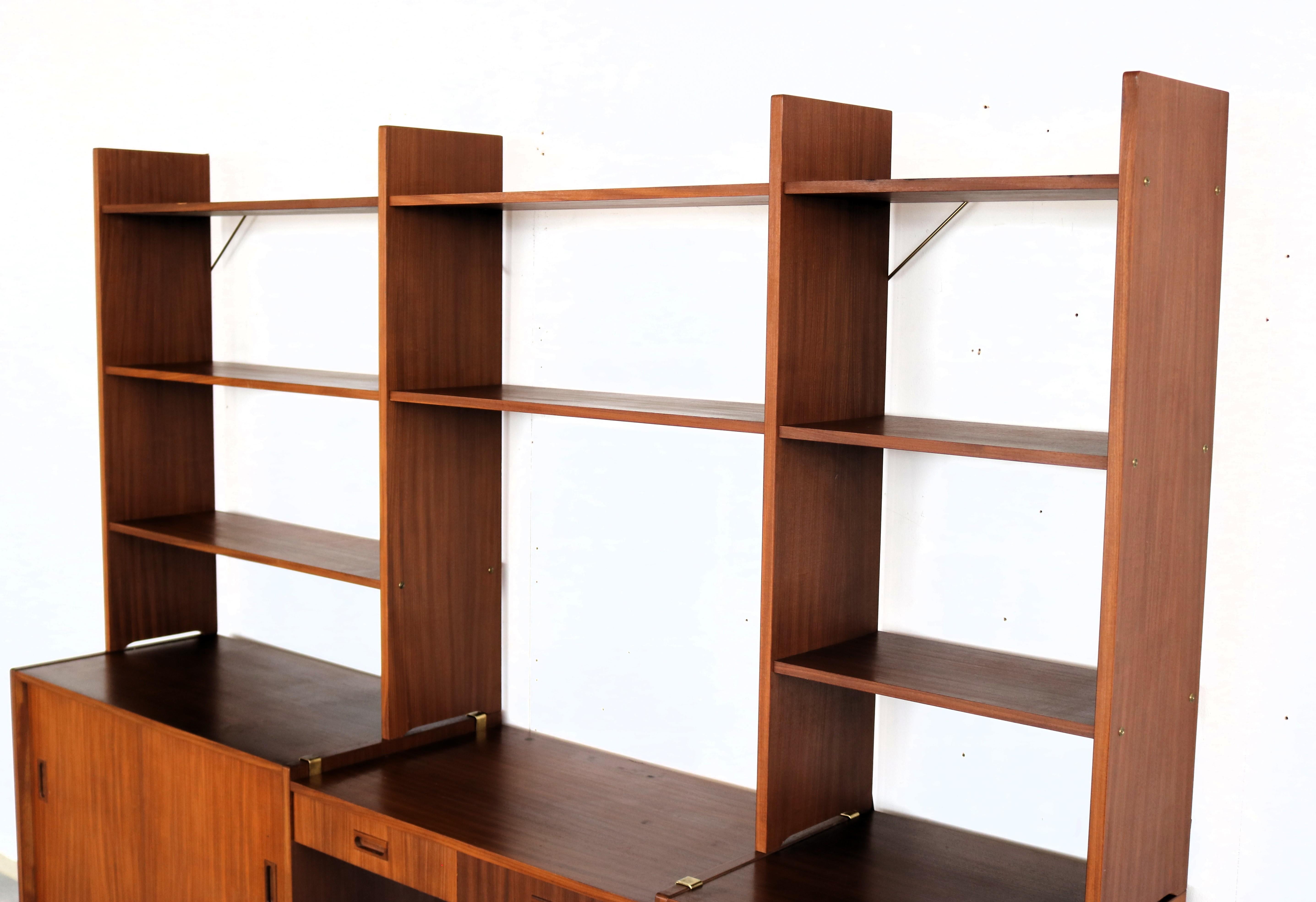 Vintage wall unit  teak  1960s  Swedish For Sale 2