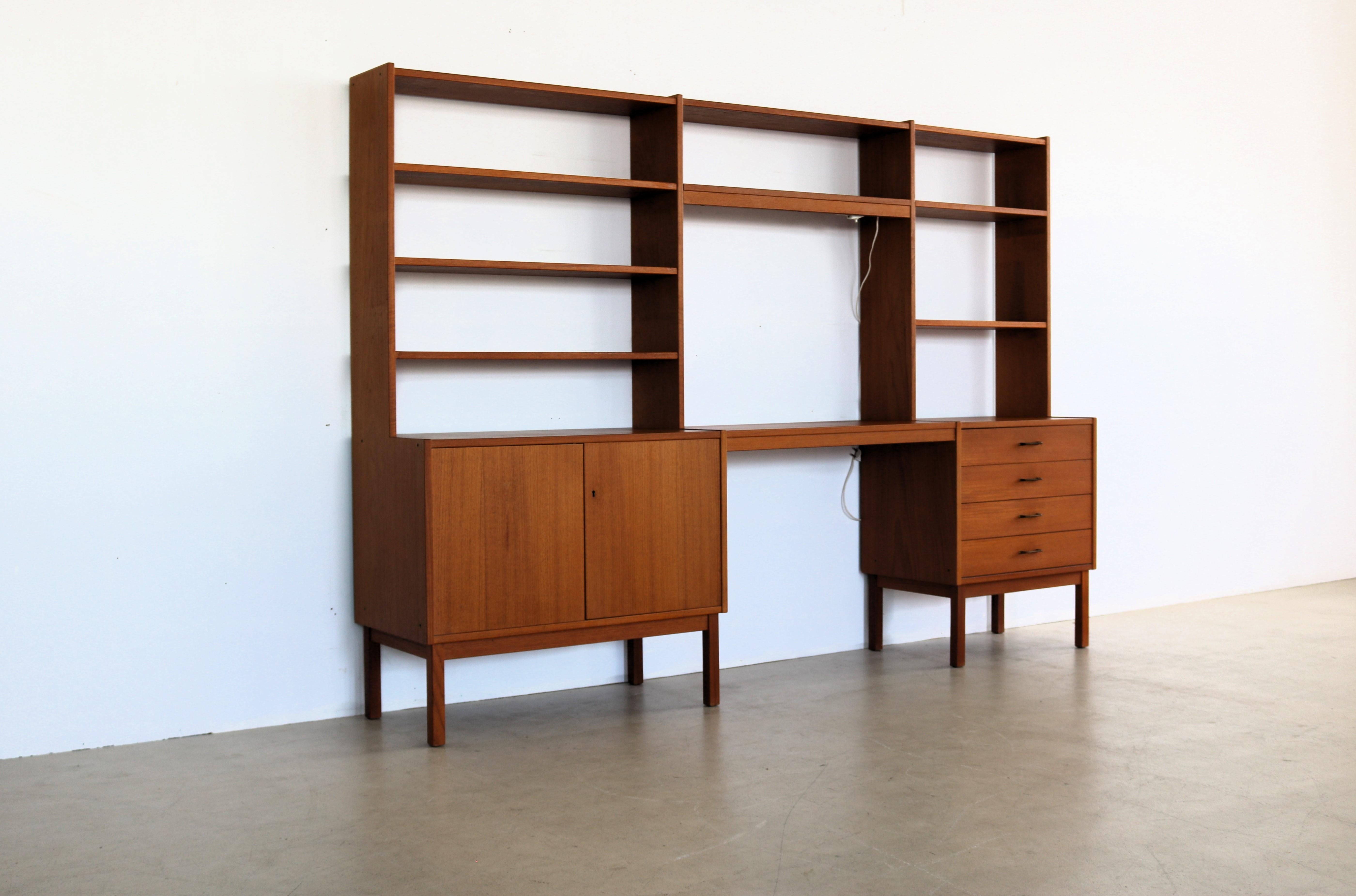 European vintage wall unit  teak  60s  Swedish