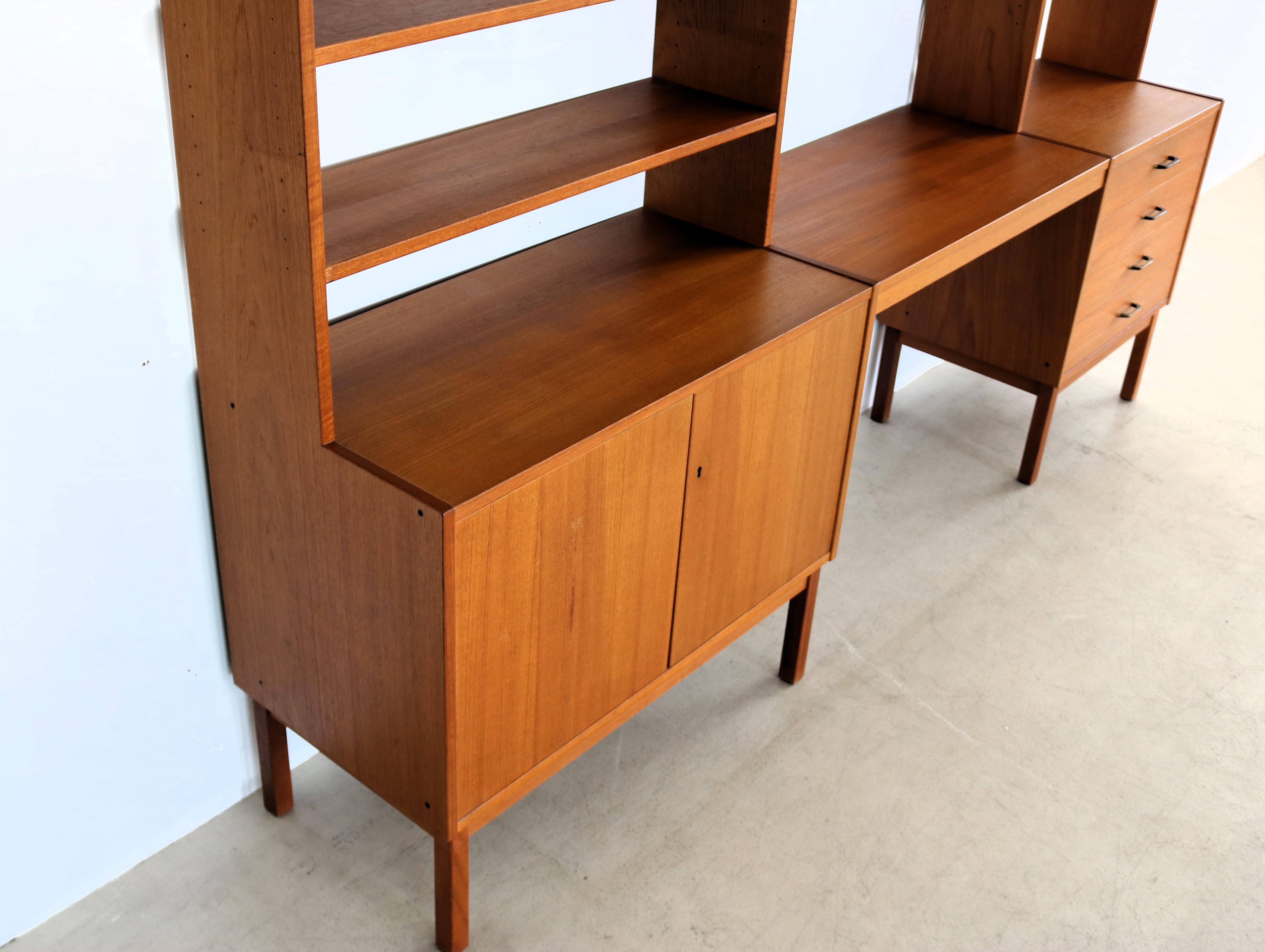 Mid-20th Century vintage wall unit  teak  60s  Swedish