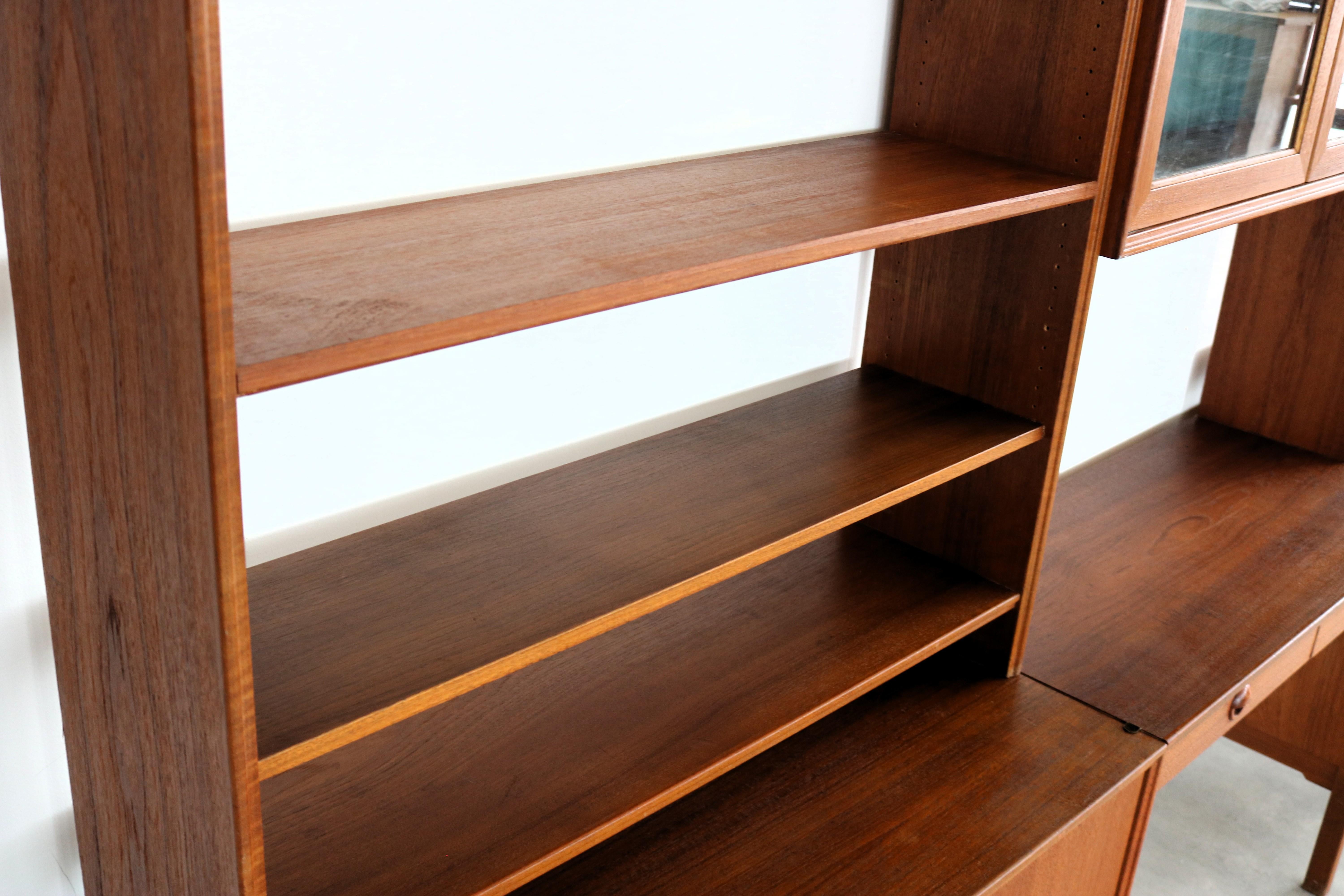 vintage wall unit  teak  Karlitt  1960s  Swedish 6