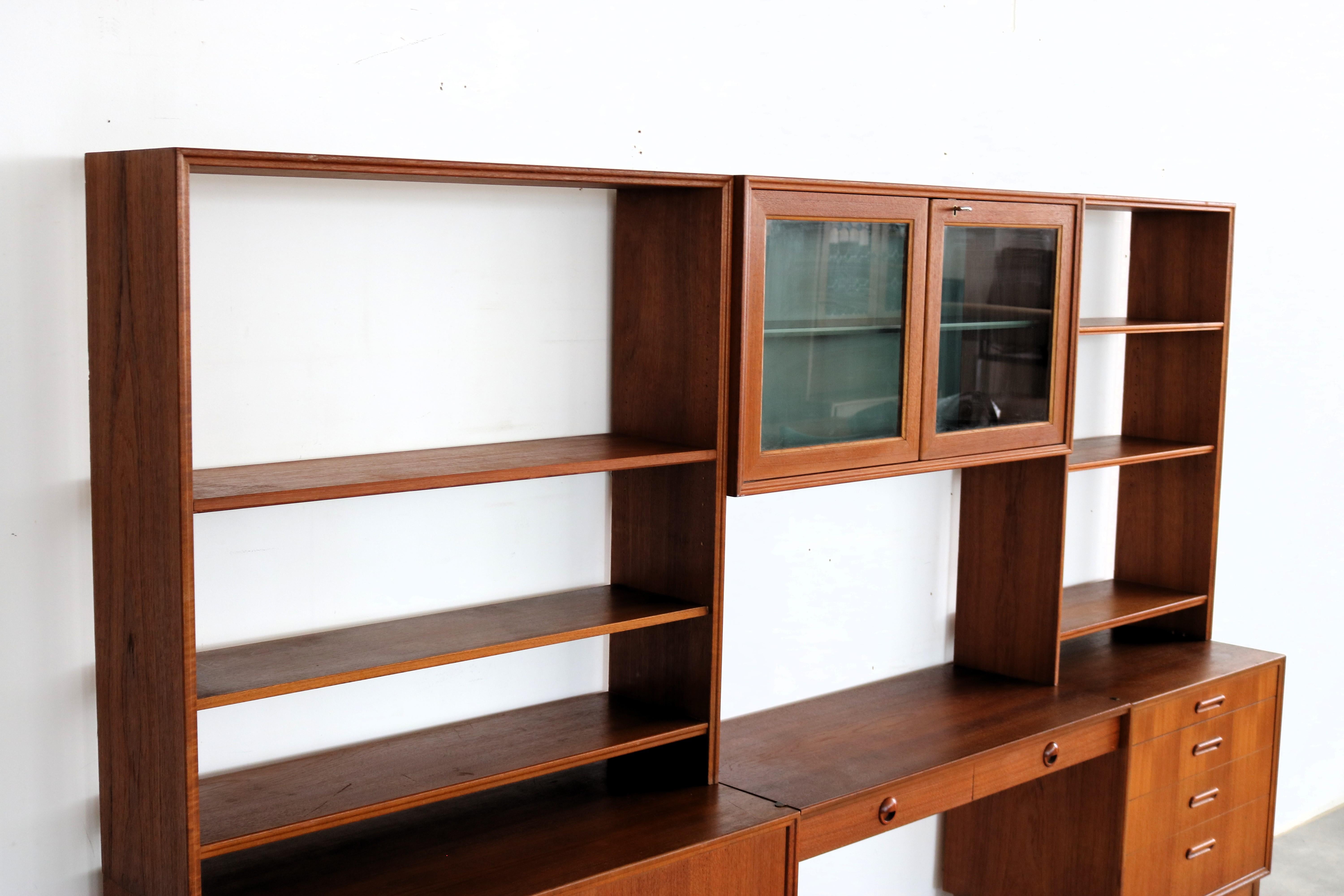vintage wall unit  teak  Karlitt  1960s  Swedish 1