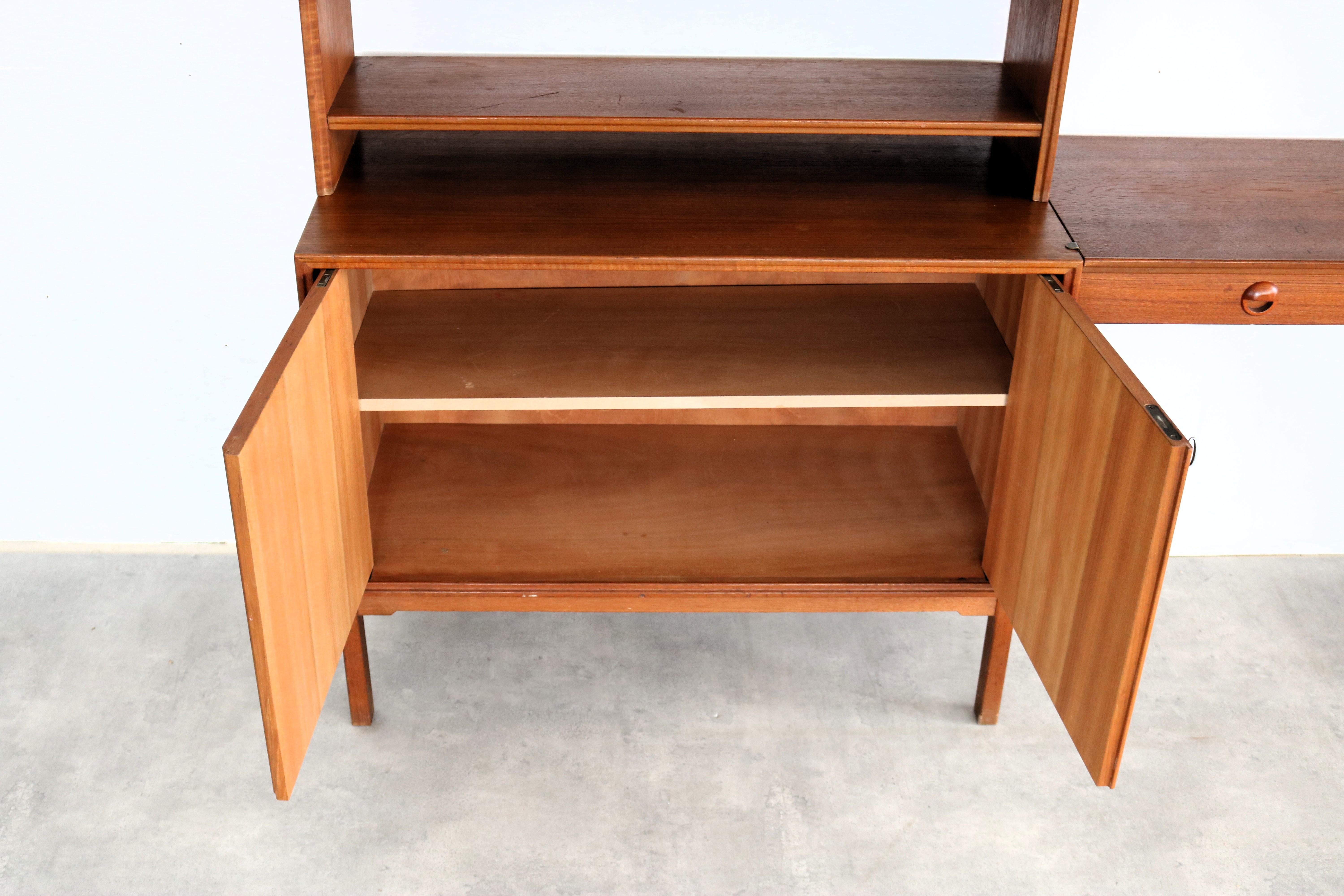 vintage wall unit  teak  Karlitt  1960s  Swedish 2