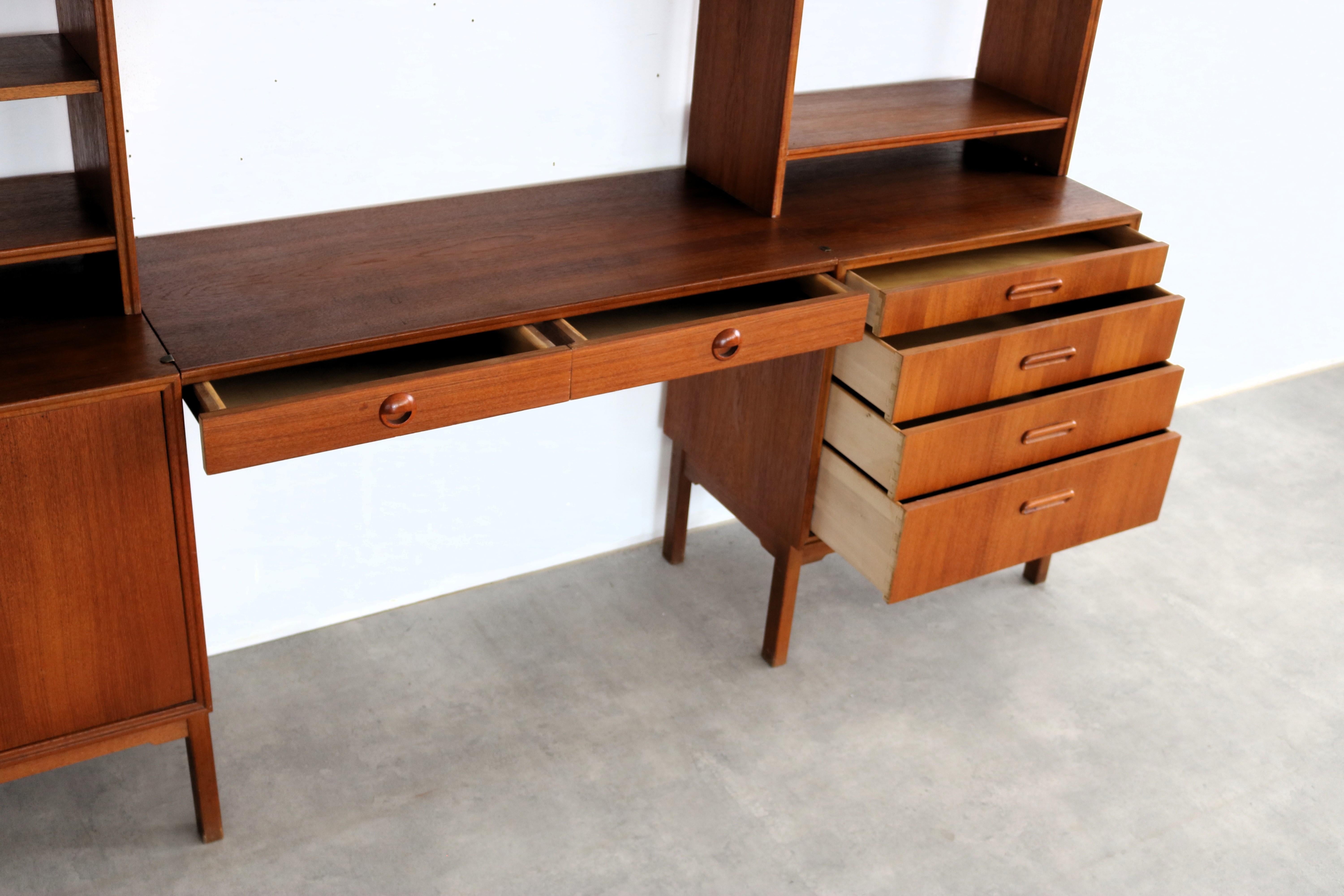 vintage wall unit  teak  Karlitt  1960s  Swedish 3