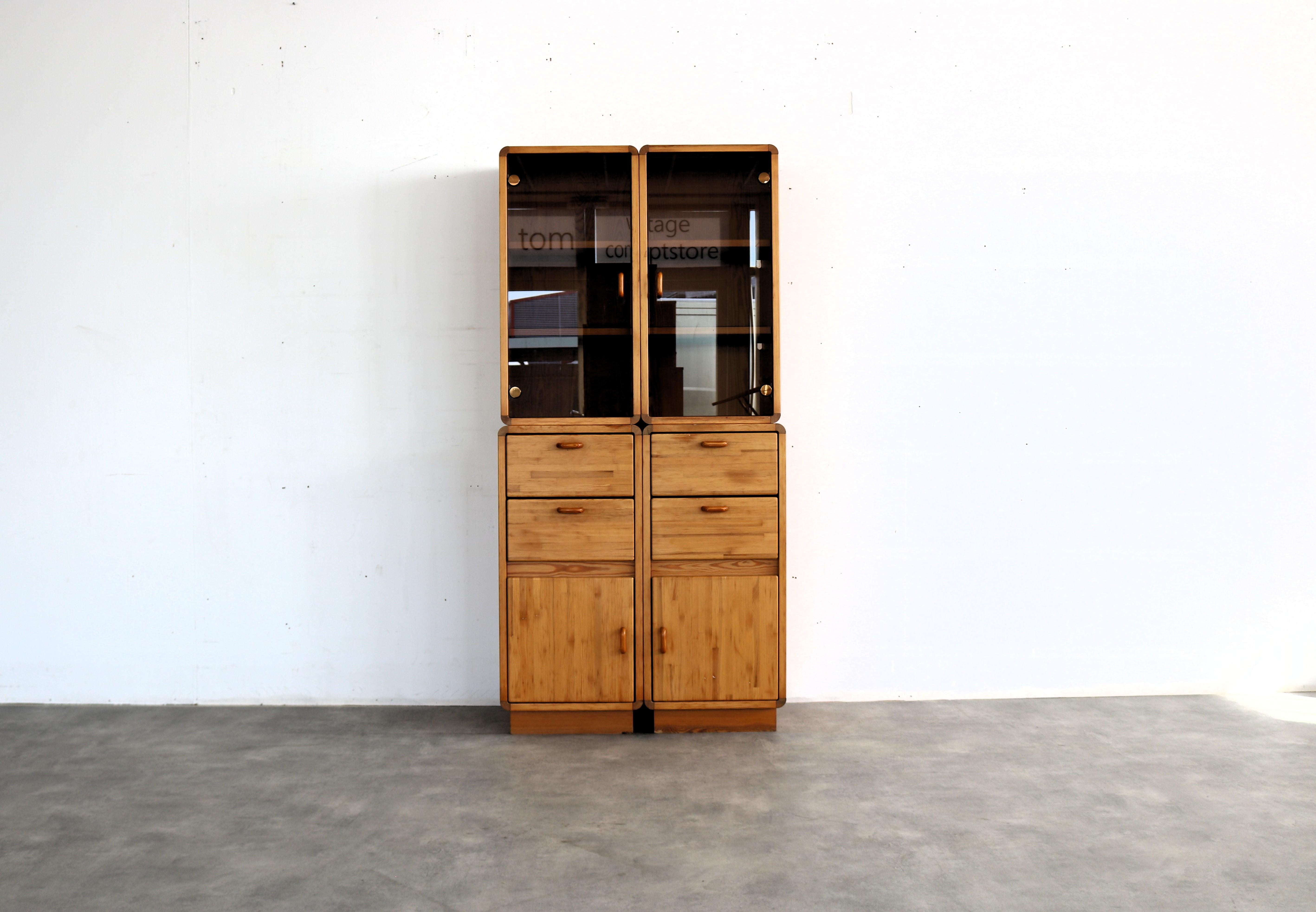 
vintage wall unit  wall cabinet  1960s  Sweden

Stylish vintage wall unit consisting of 4 modules that can be placed separately. Pine cabinets with smoked glass doors in beautiful condition. 

period  1960s
design  unknown  Sweden
condition  good 