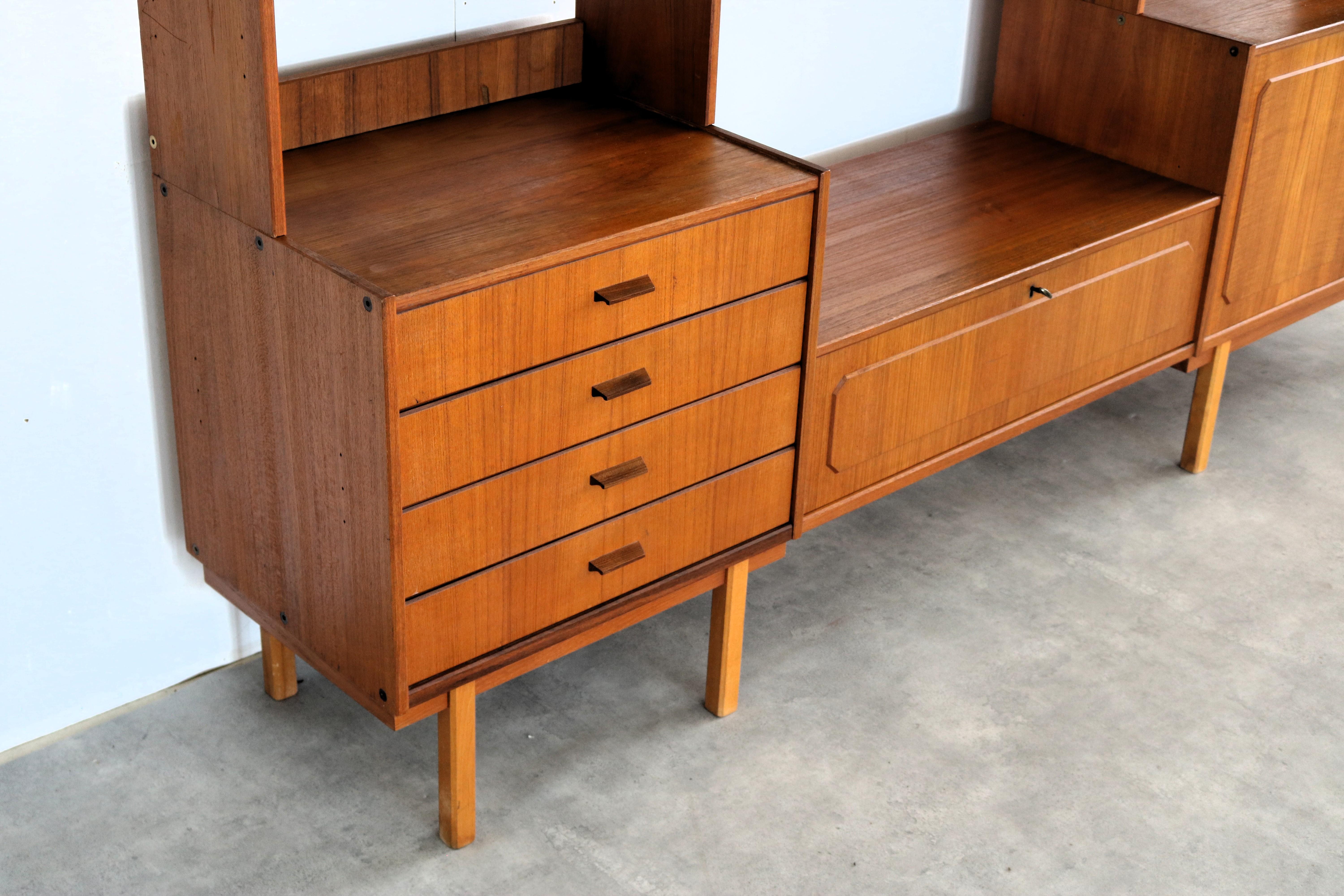 Mid-20th Century vintage wall unit  wall cabinet  1960s  Swedish For Sale
