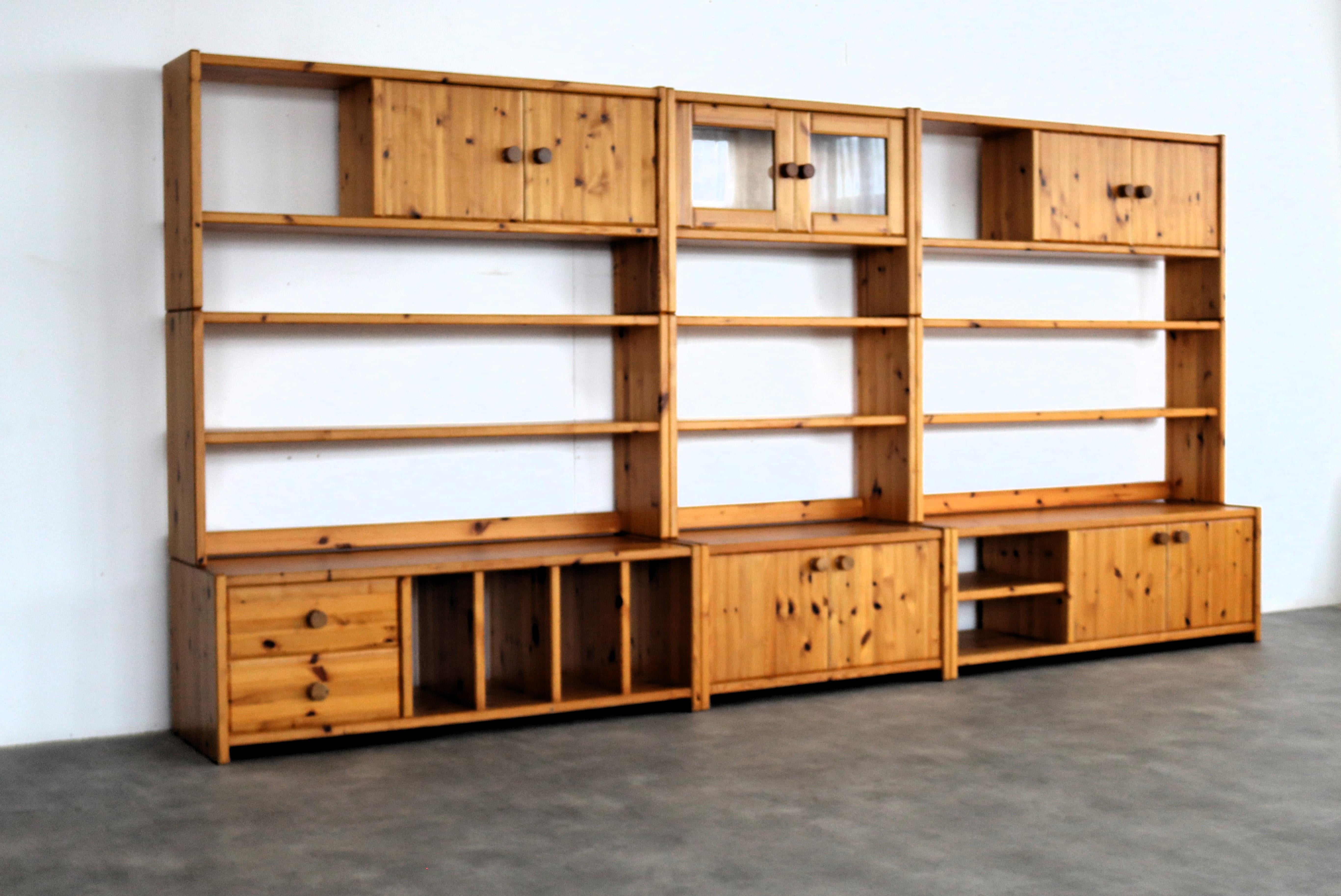 Late 20th Century vintage wall unit  wall cabinets  Swedish  70's For Sale