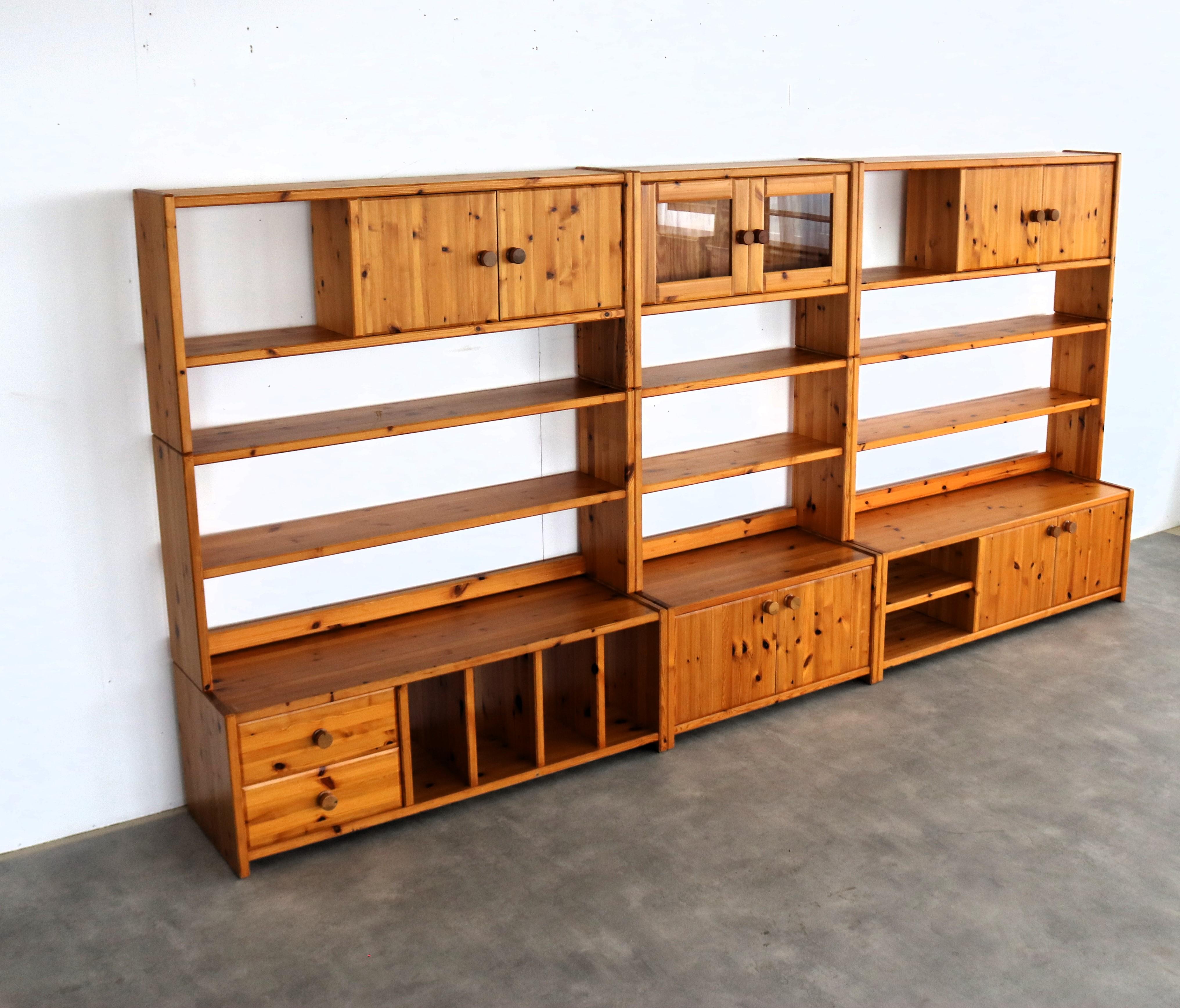 vintage wall unit  wall cabinets  Swedish  70's For Sale 2